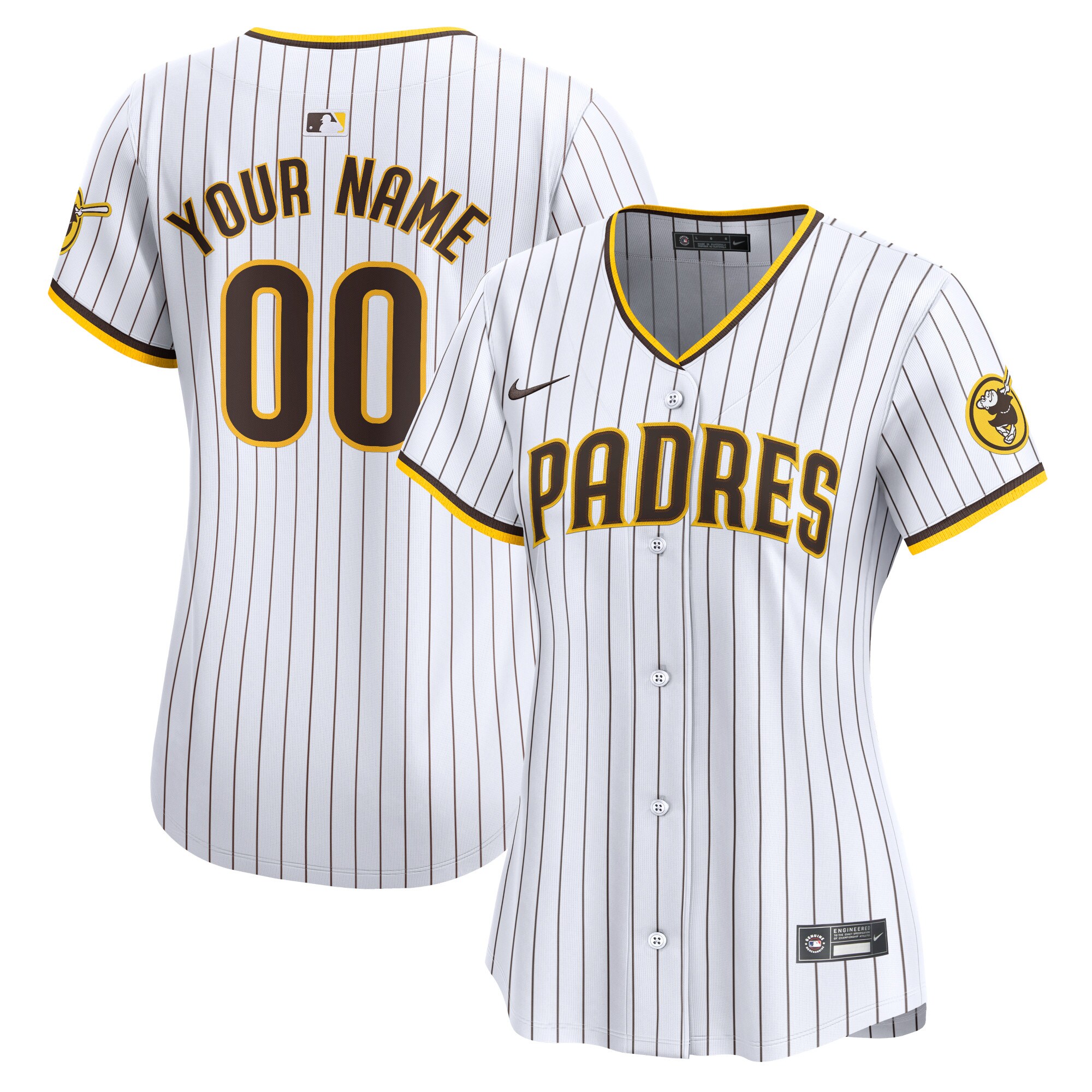 San Diego Padres Women's Home Limited Custom Jersey - White