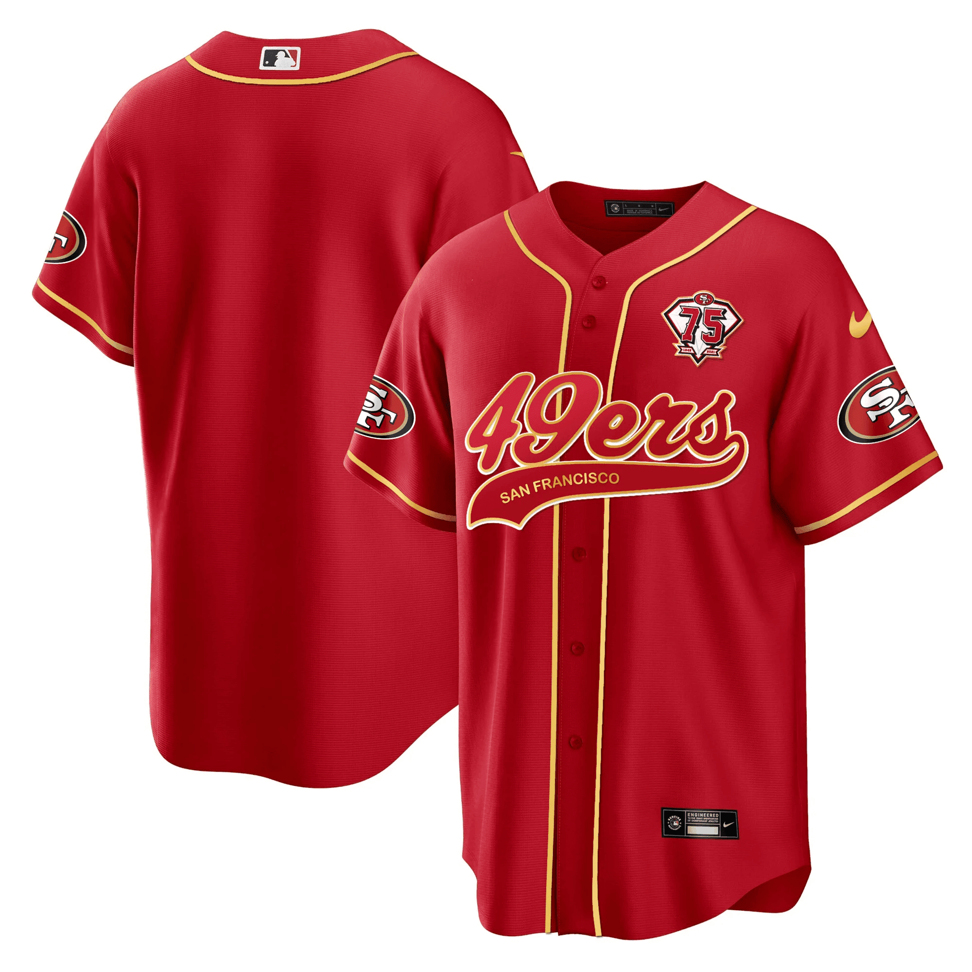 San Francisco 49ers Baseball Men Jersey - Red