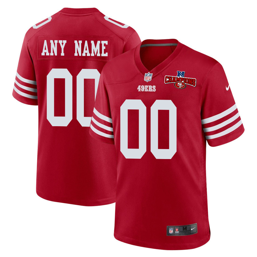 San Francisco 49ers NFC Champions Patch Game Men Custom Jersey - Scarlet