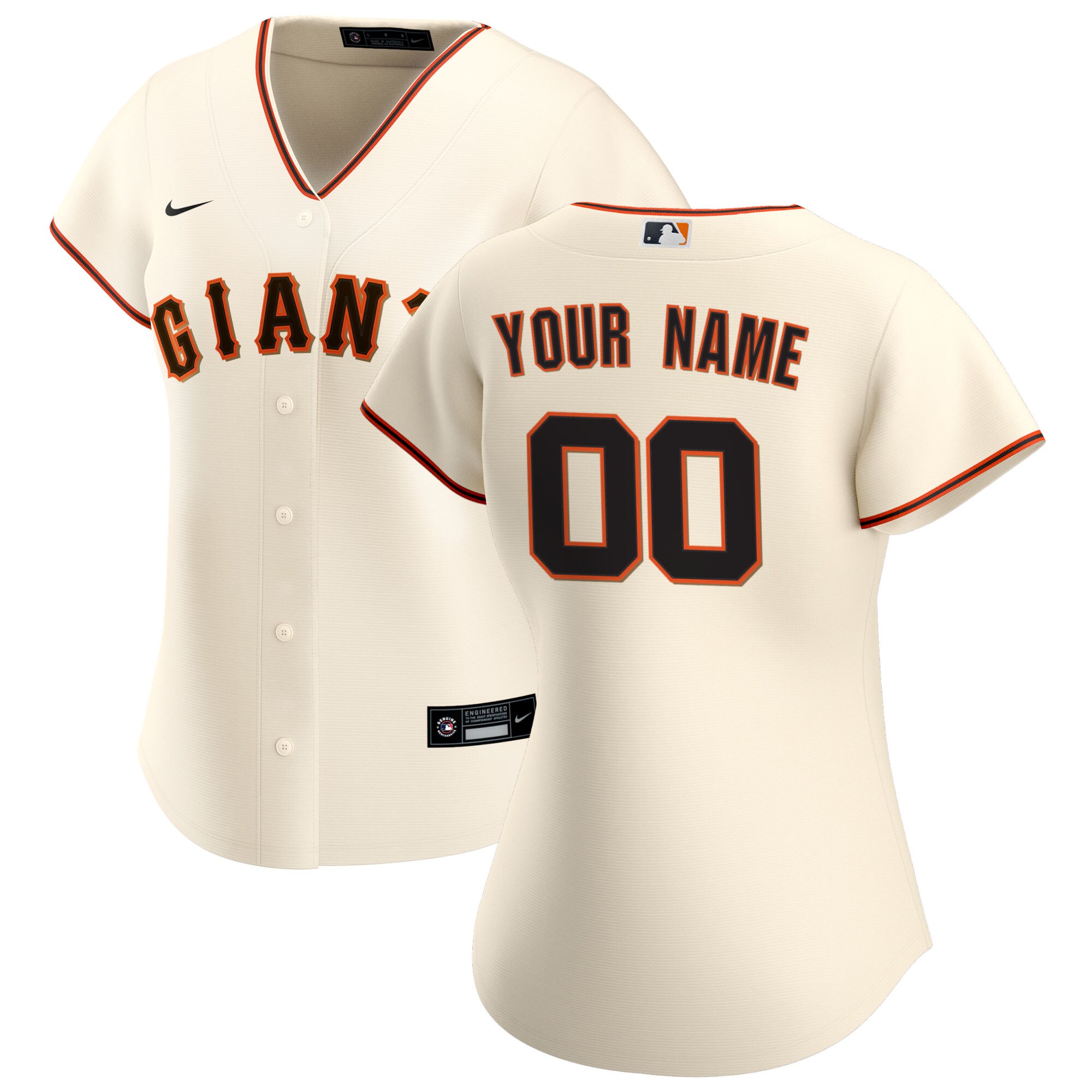 San Francisco Giants Women's Home Replica Custom Jersey - Cream