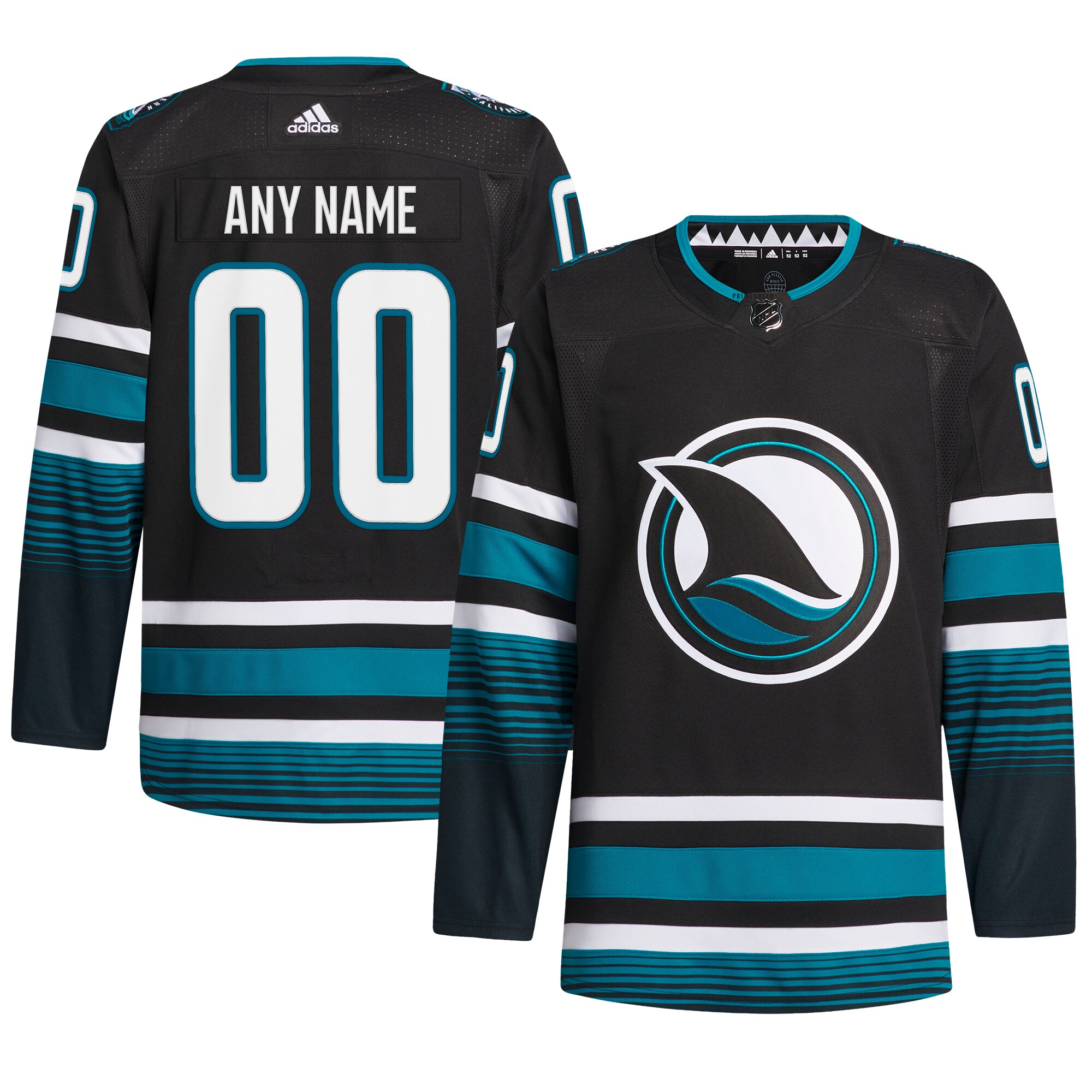 San Jose Sharks adidas Alternate Primegreen Authentic Custom Jersey - Black