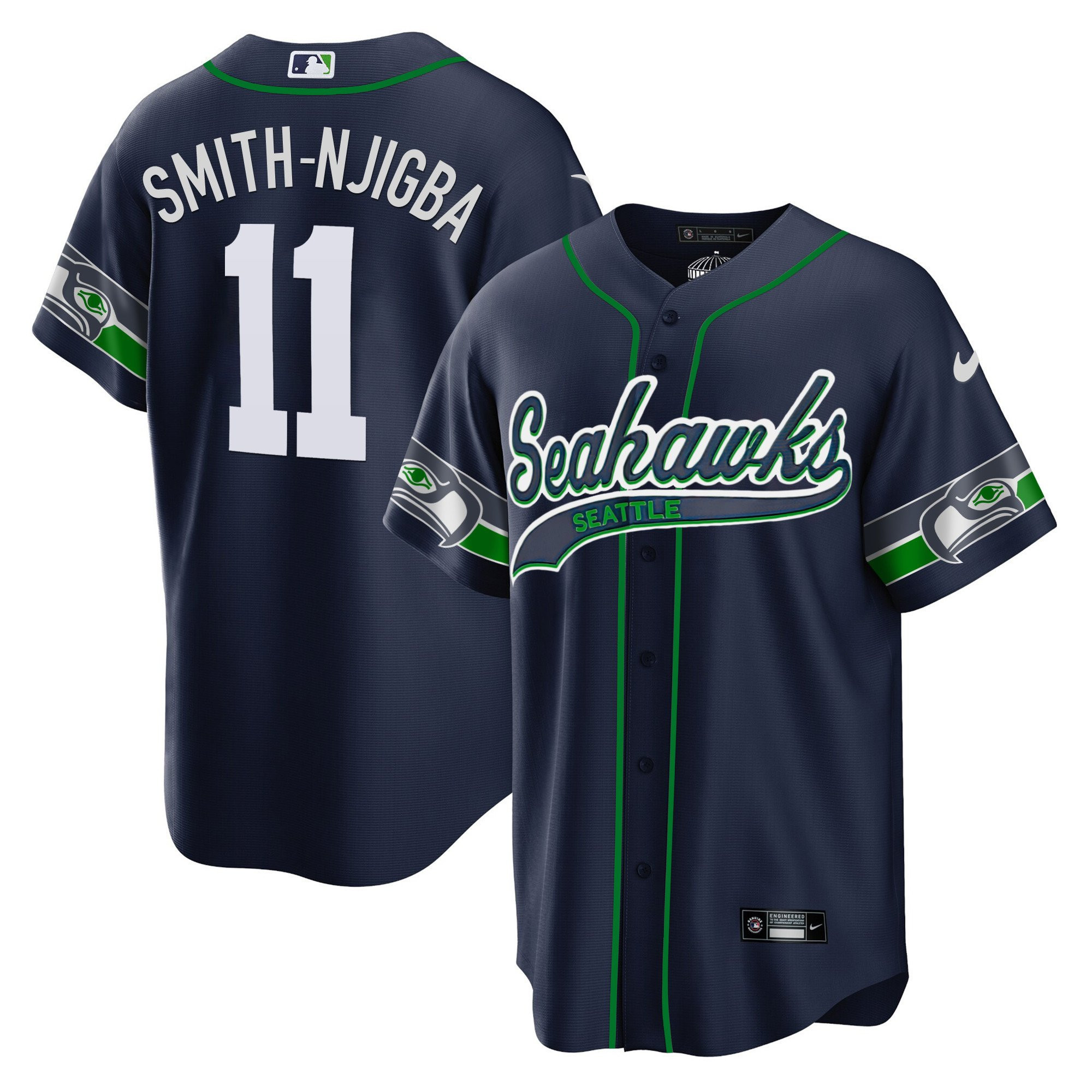 Smith-Njigba 11 Seattle Seahawks Men Jersey - Navy