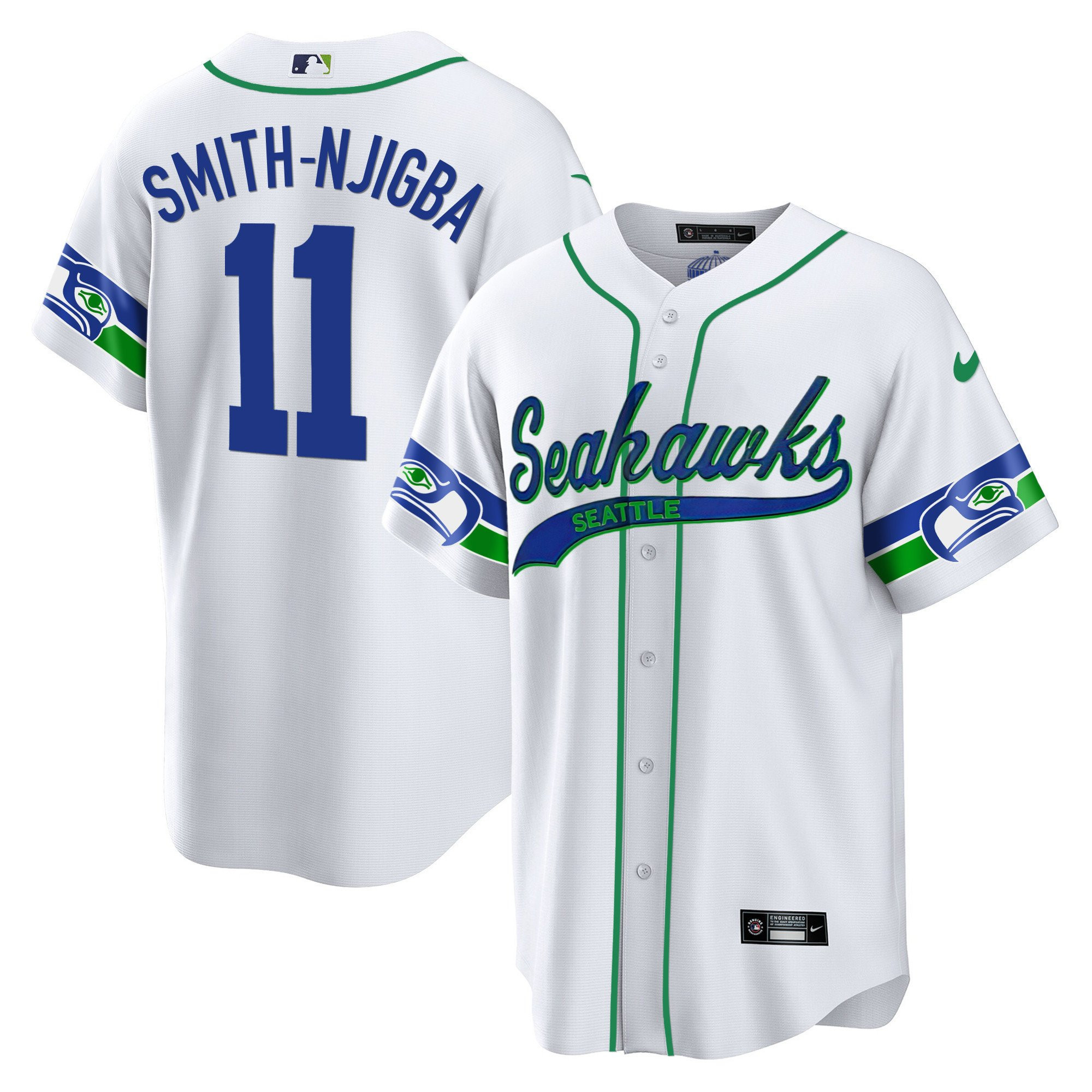 Smith-Njigba 11 Seattle Seahawks Throwback Men Jersey - Royal