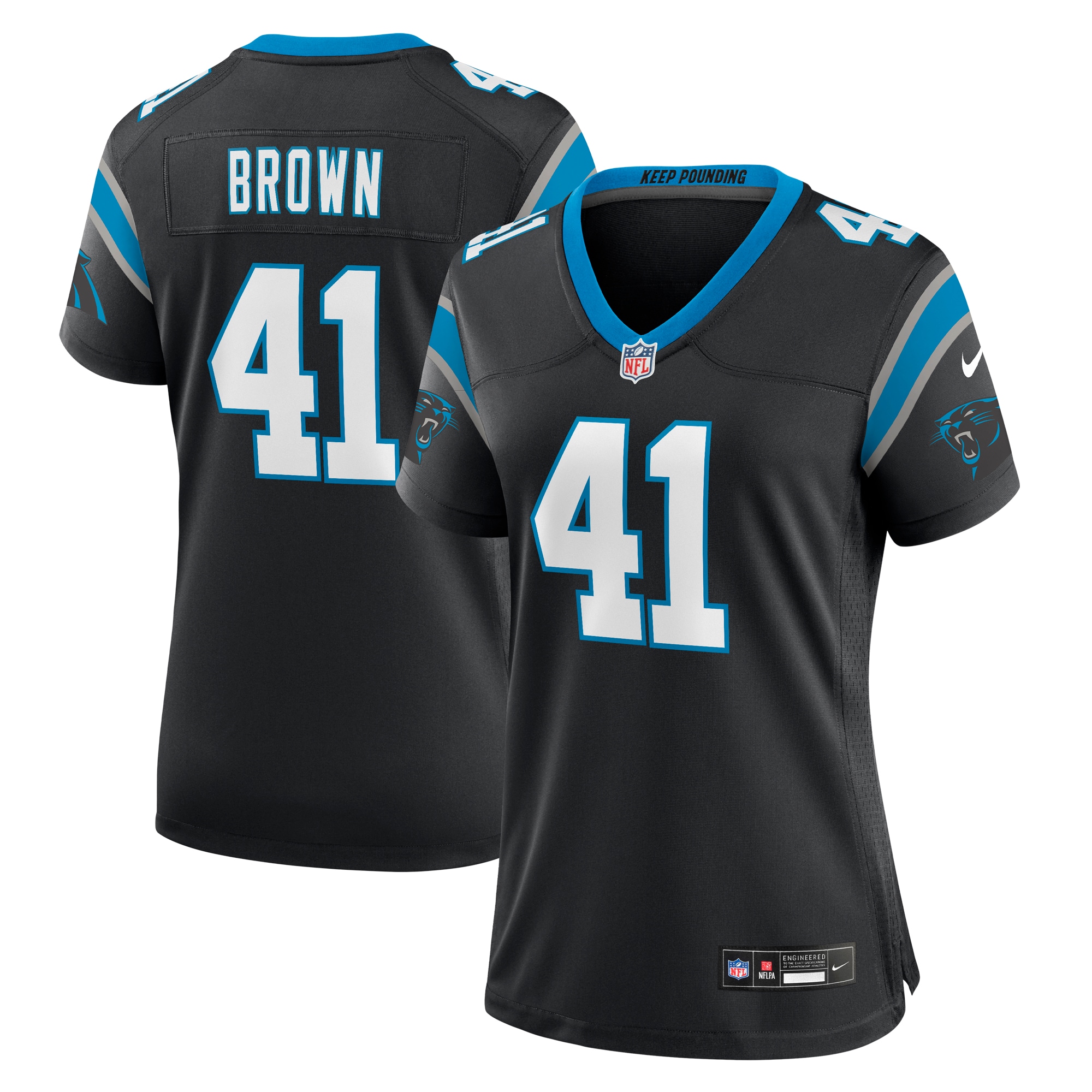Spencer Brown Carolina Panthers Women's Team Game Jersey - Black