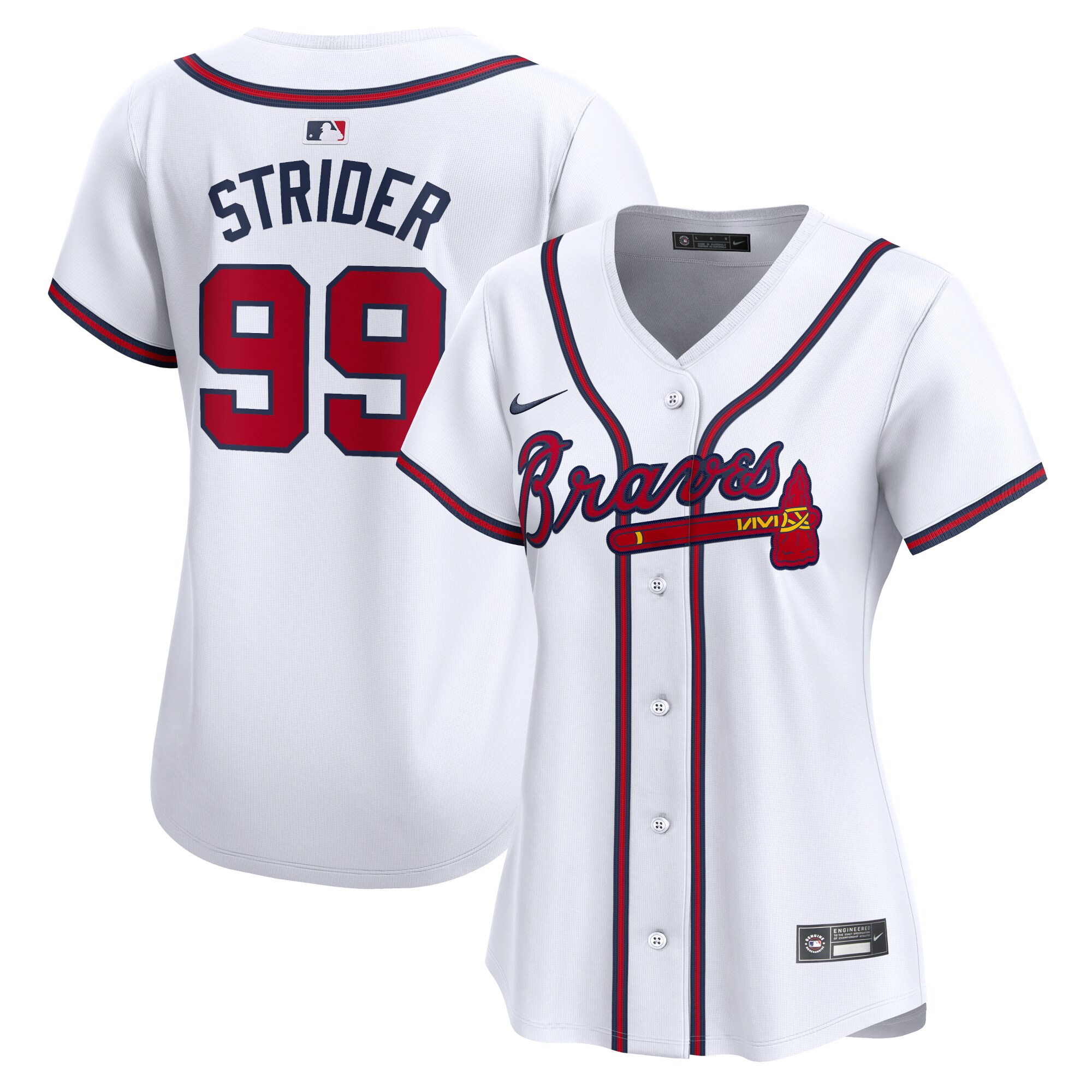 Spencer Strider Atlanta Braves Women's Home Limited Player Jersey - White