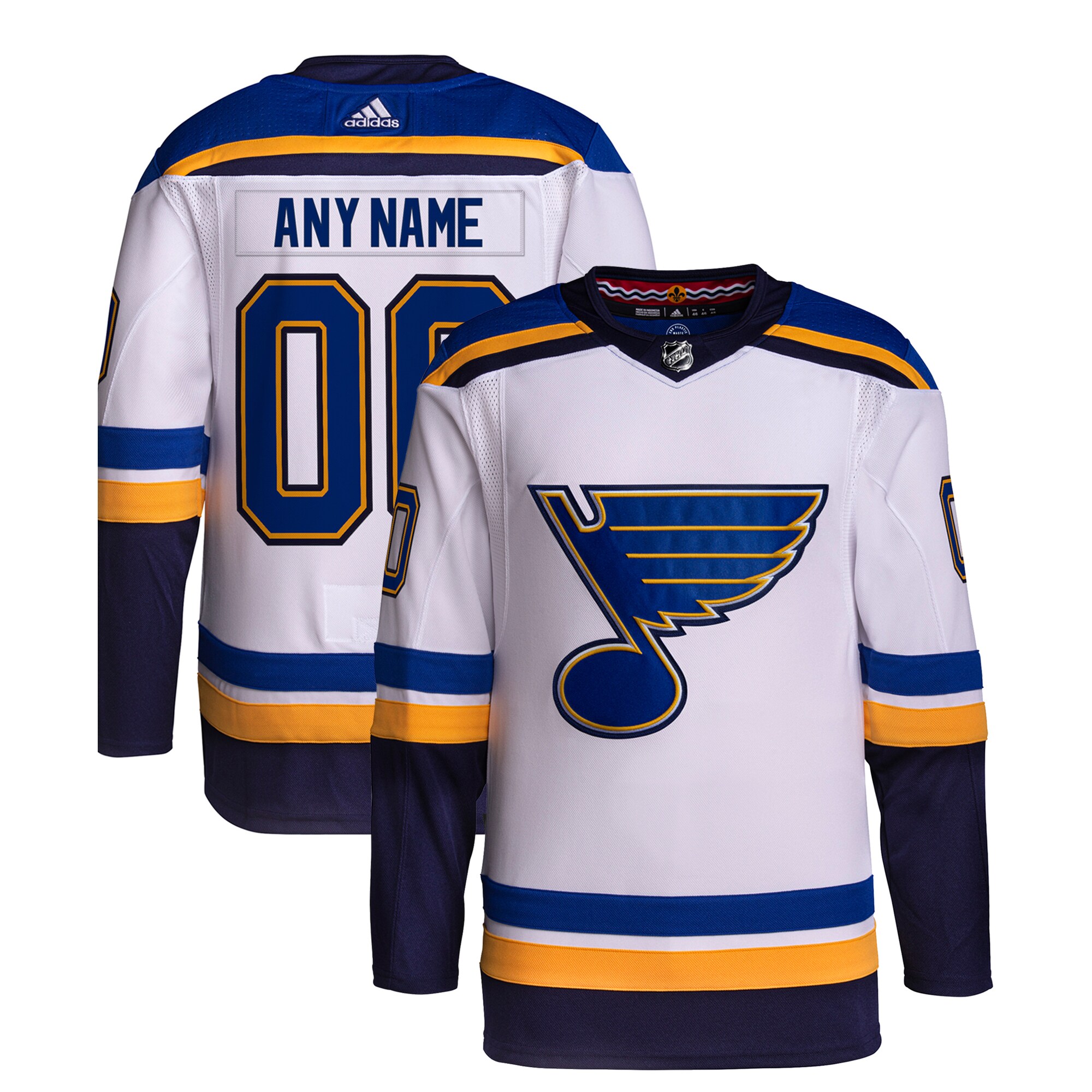 St. Louis Blues adidas Away Primegreen Authentic Custom Jersey - White