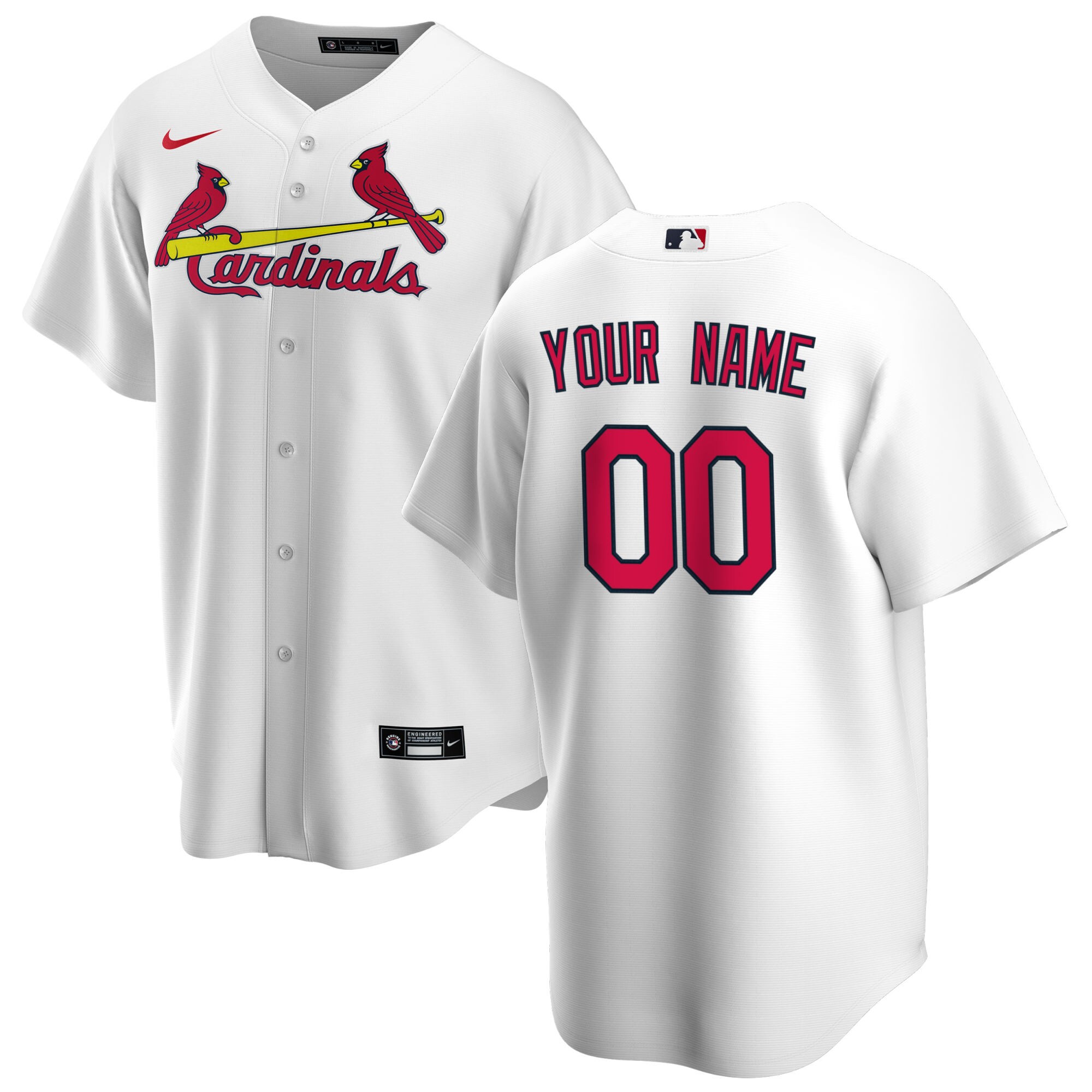 St. Louis Cardinals Home Replica Custom Jersey - White