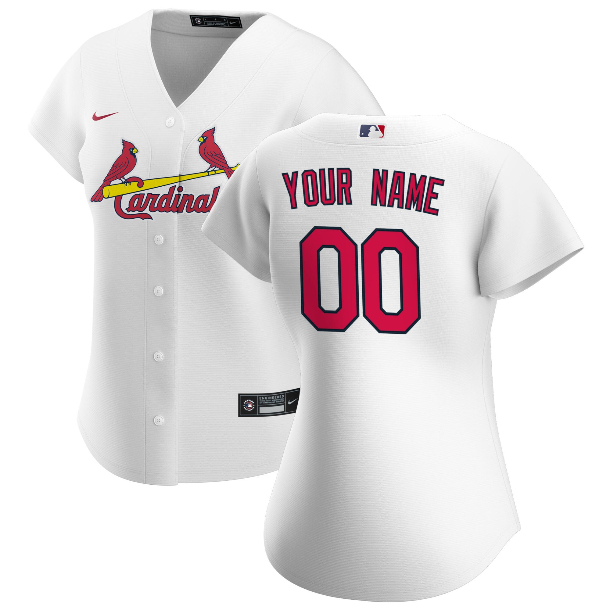 St. Louis Cardinals Women's Home Replica Custom Jersey - White
