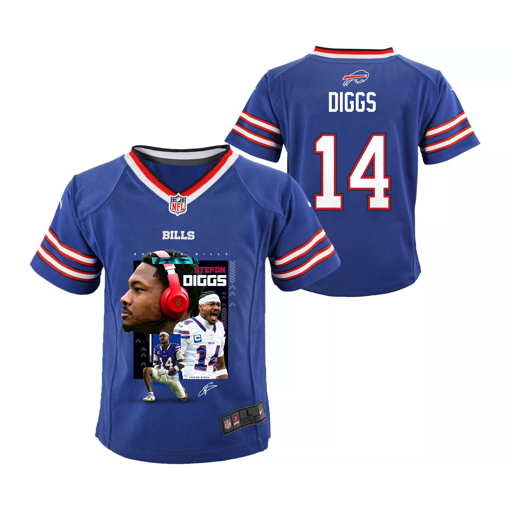 Stefon Diggs 14 Buffalo Bills Can You Diggs It Game YOUTH Jersey - Royal