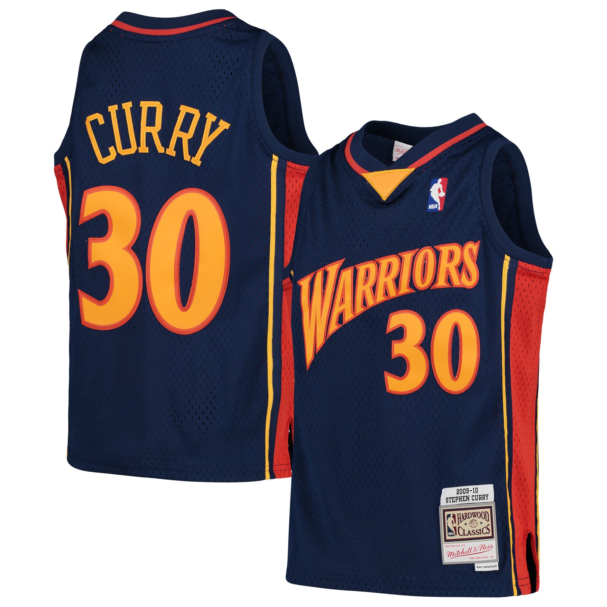 Stephen Curry Golden State Warriors Mitchell & Ness Youth 2009-10 Hardwood Classics Swingman Throwback Jersey - Navy