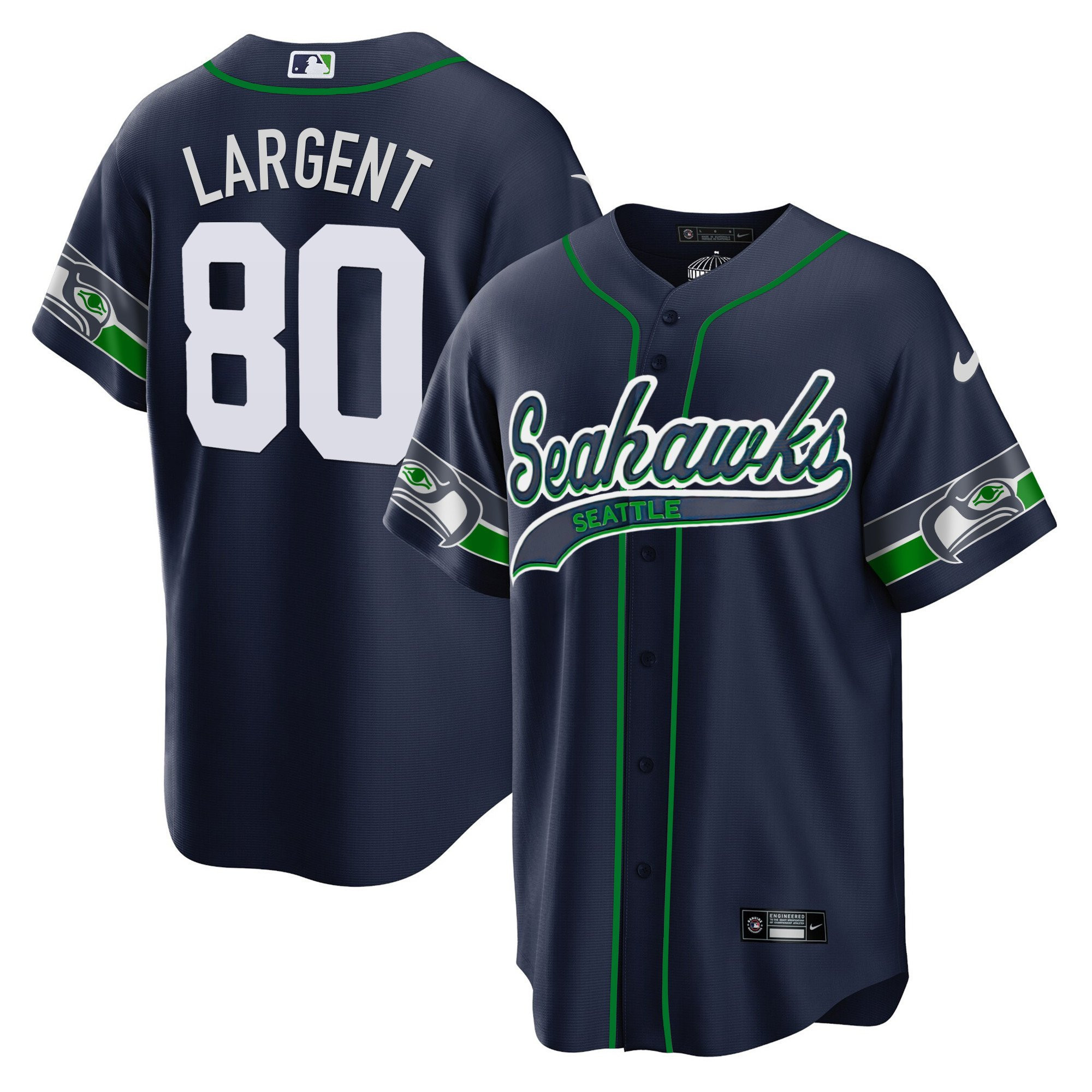 Steve Largent 80 Seattle Seahawks Men Jersey - Navy
