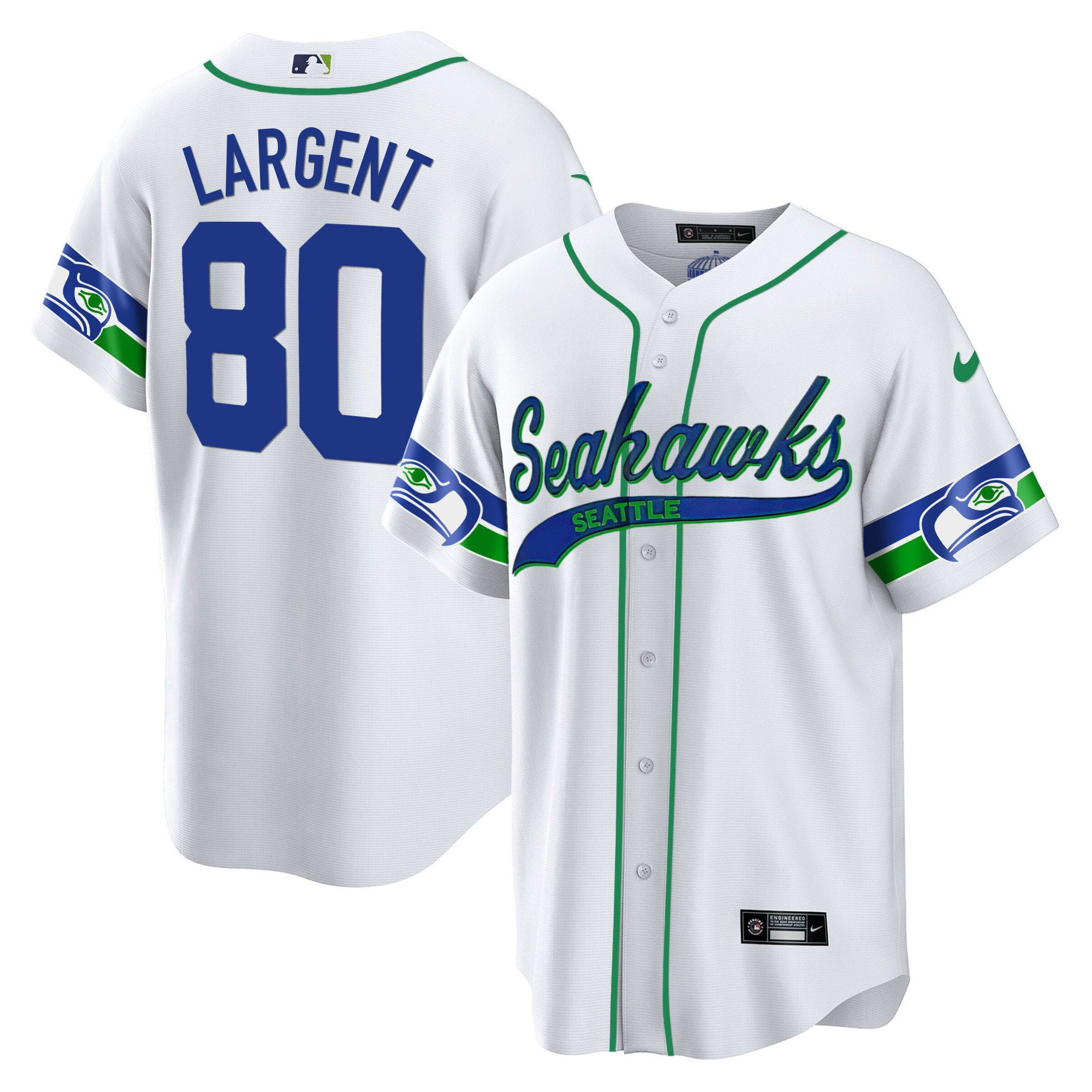 Steve Largent 80 Seattle Seahawks Throwback Men Jersey - Royal