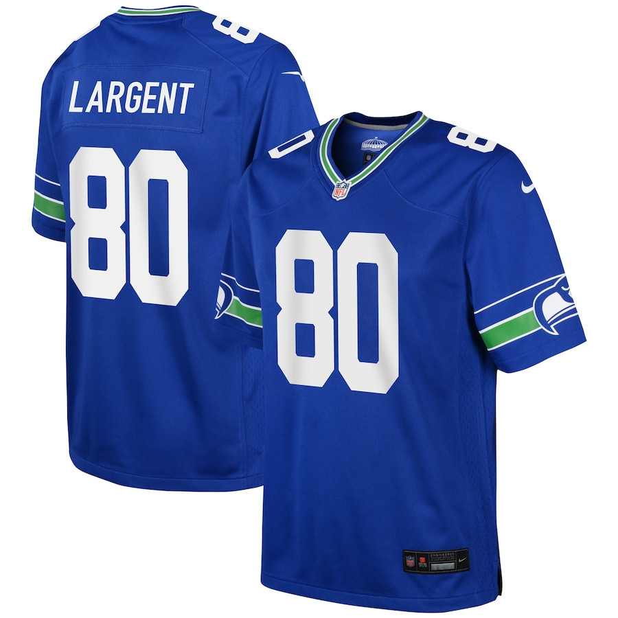 Steve Largent 80 Seattle Seahawks YOUTH Alternate Retired Game Jersey - Royal