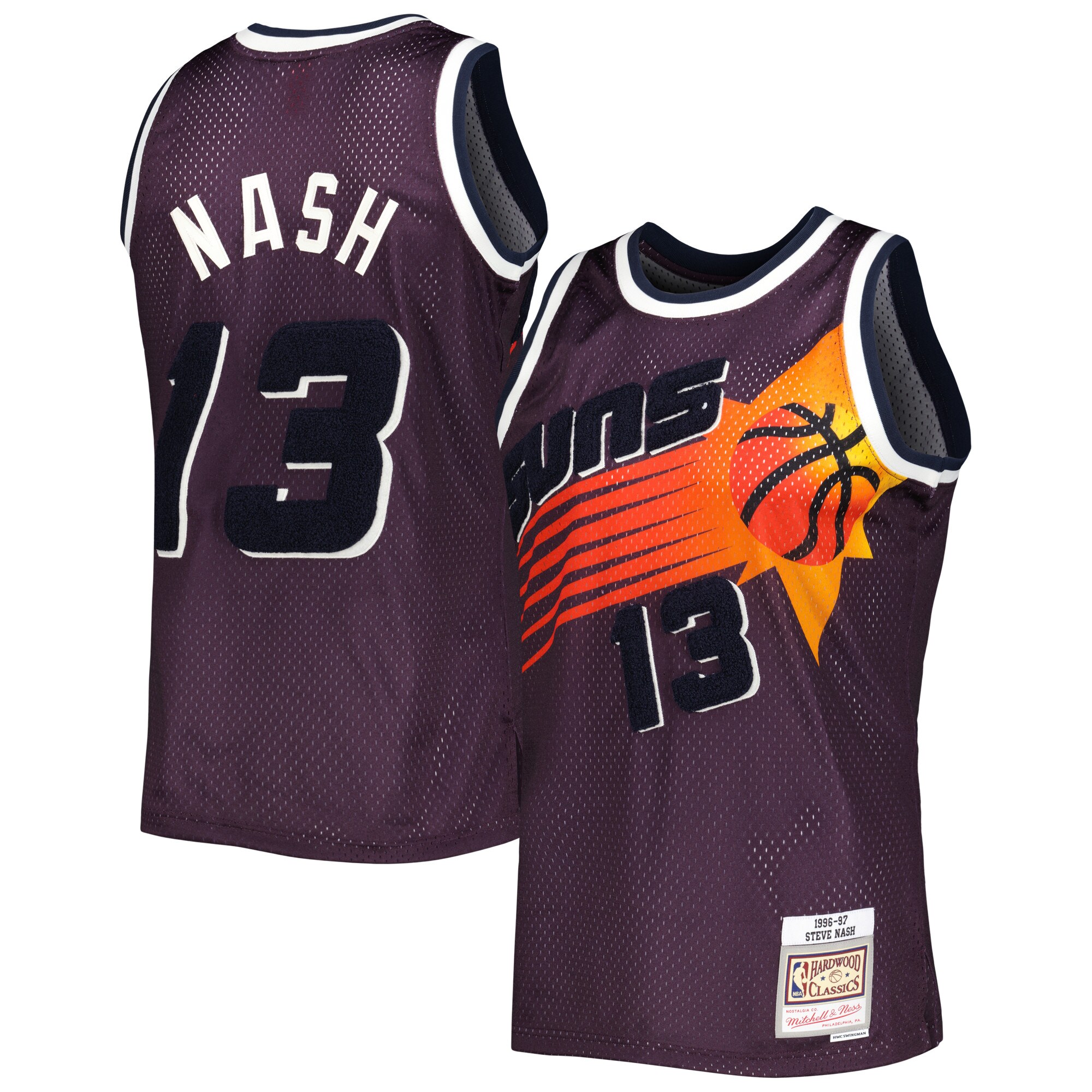 Steve Nash Phoenix Suns Mitchell & Ness 1996\/97 Hardwood Classics Off-Court Swingman Jersey - Purple
