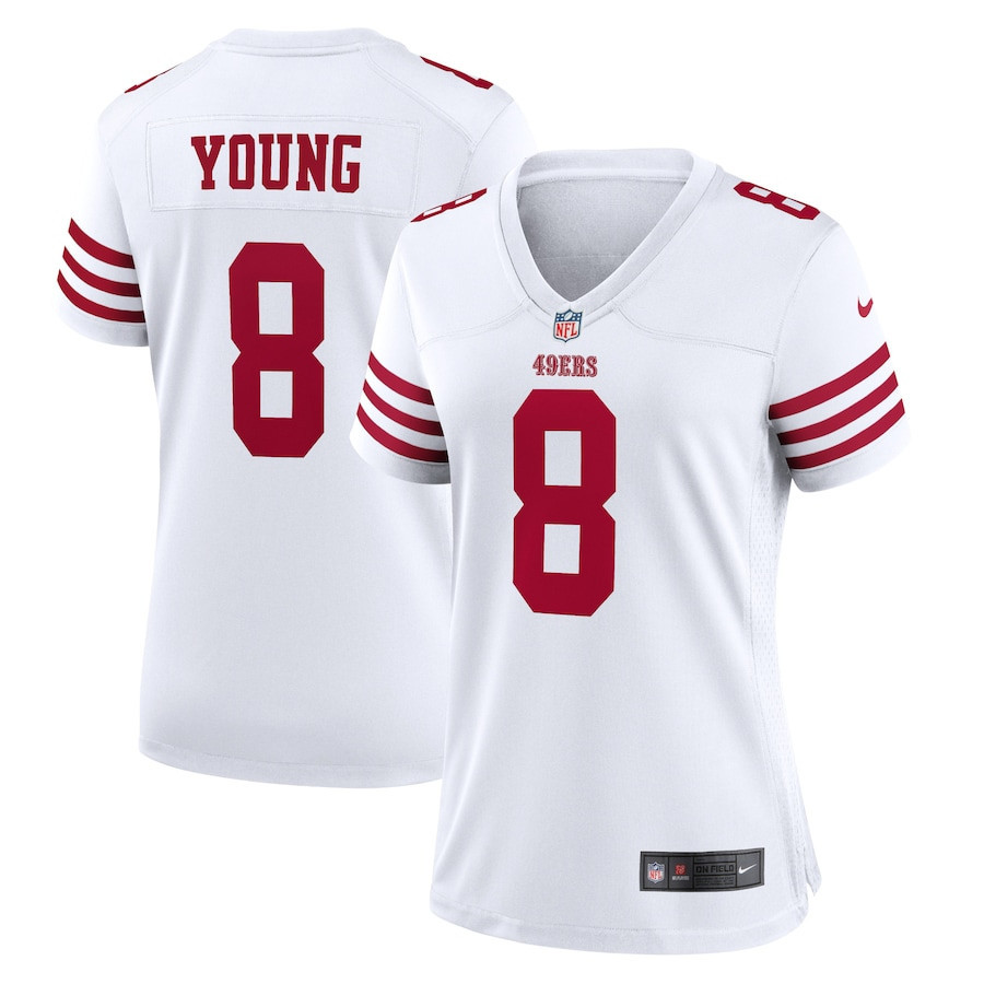 Steve Young 8 San Francisco 49ers Women Retired Game Jersey - White