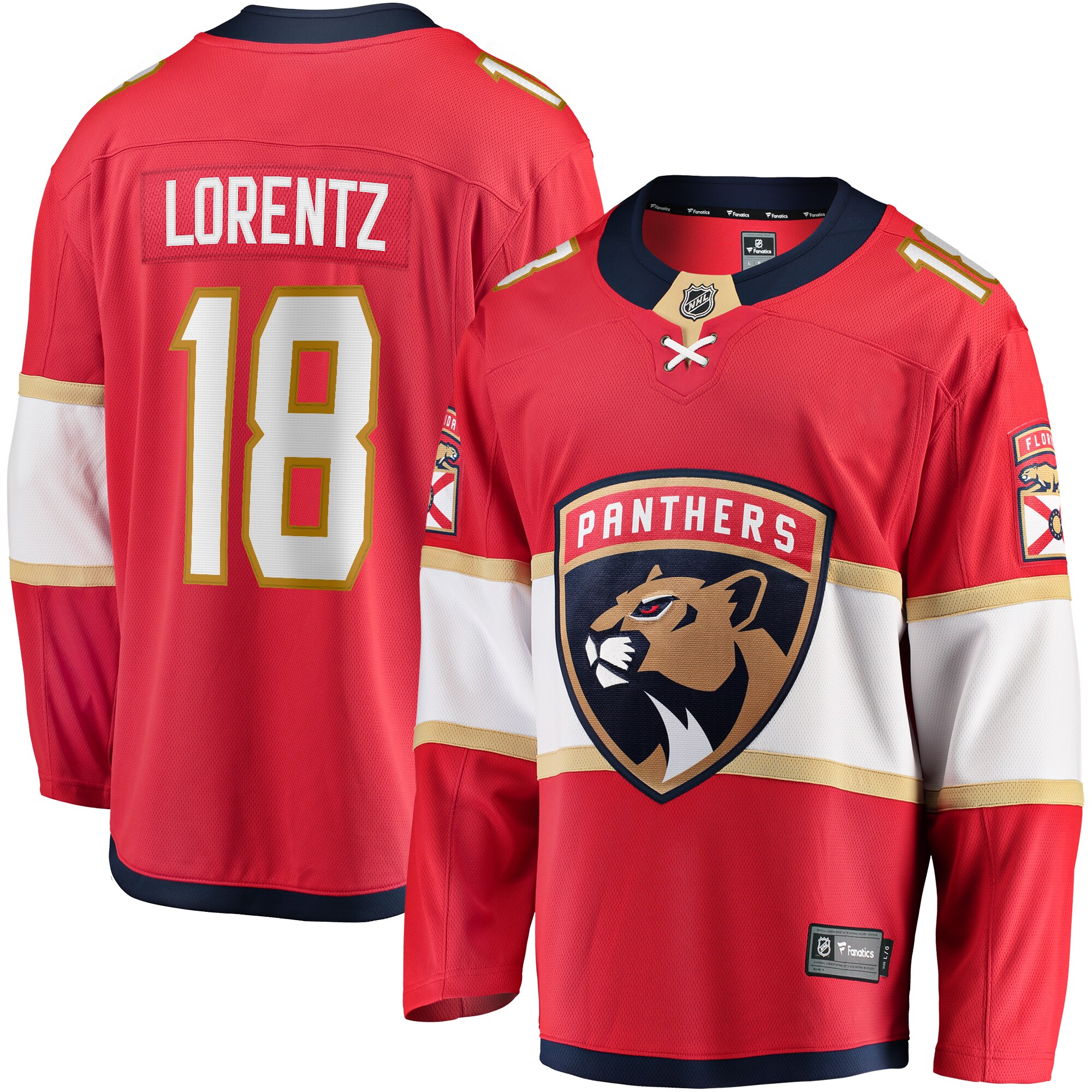 Steven Lorentz Florida Panthers Fanatics Home Breakaway Jersey - Red