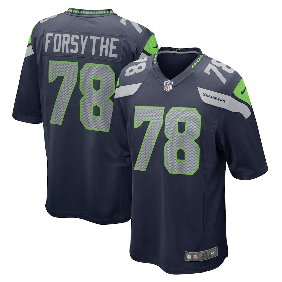 Stone Forsythe 78 Seattle Seahawks Men Game Jersey - College Navy