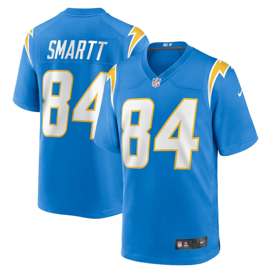 Stone Smartt 84 Los Angeles Chargers Men Game Jersey - Powder Blue