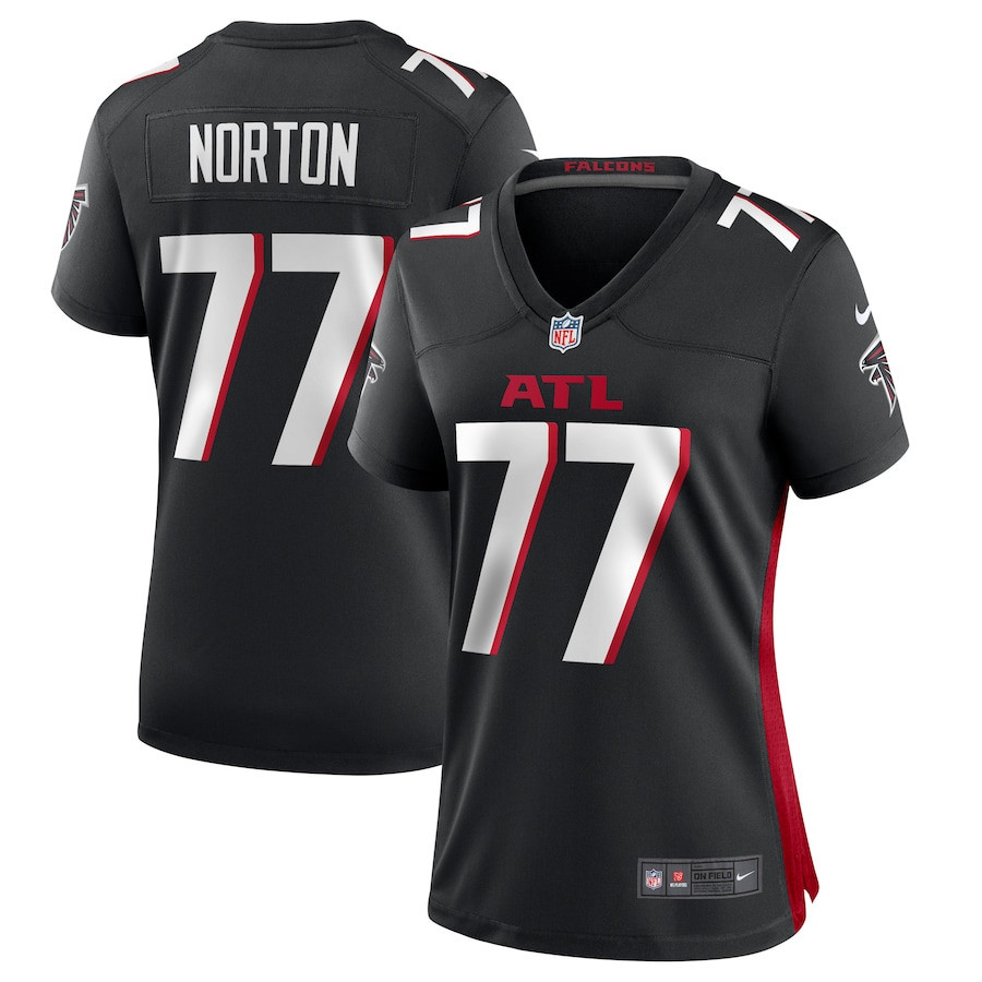 Storm Norton 77 Atlanta Falcons Women Game Jersey - Black