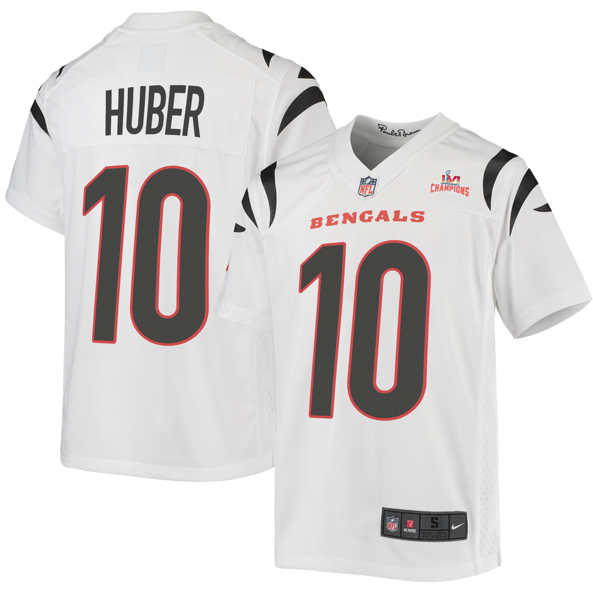 Super Bowl LVI Champions Cincinnati Bengals Kevin Huber 10 White Youth's Jersey Jersey
