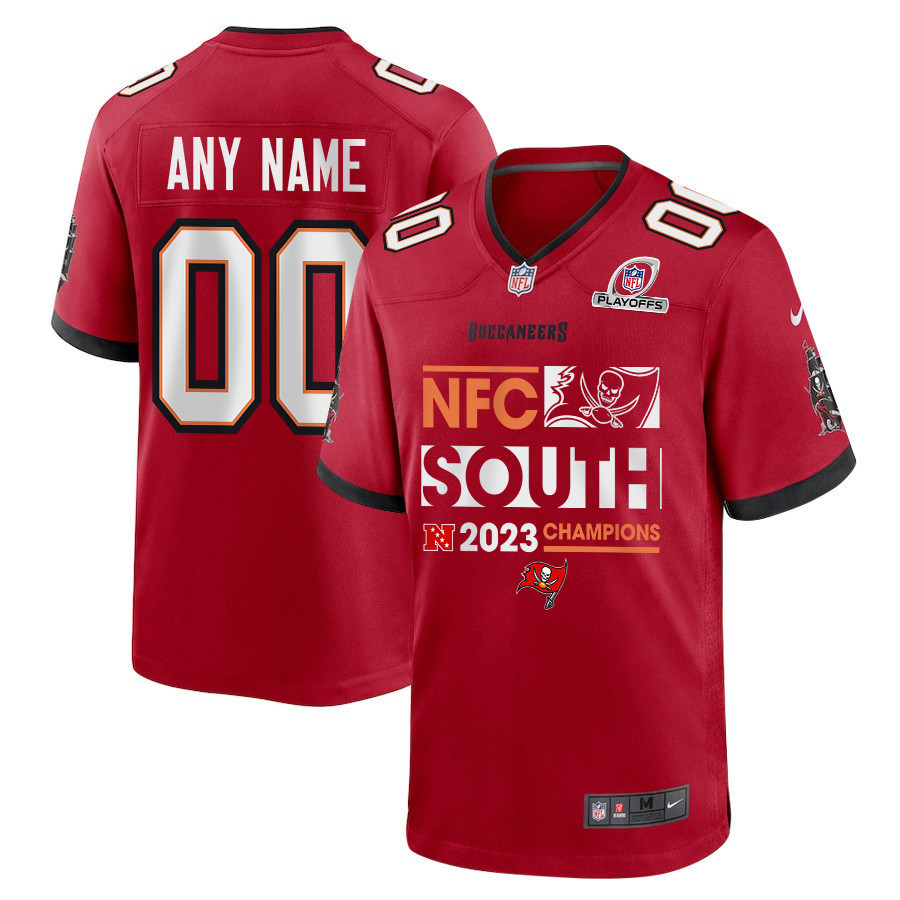 Tampa Bay Buccaneers 2023 NFC South Division Champions Conquer Game Men Custom Jersey - Red