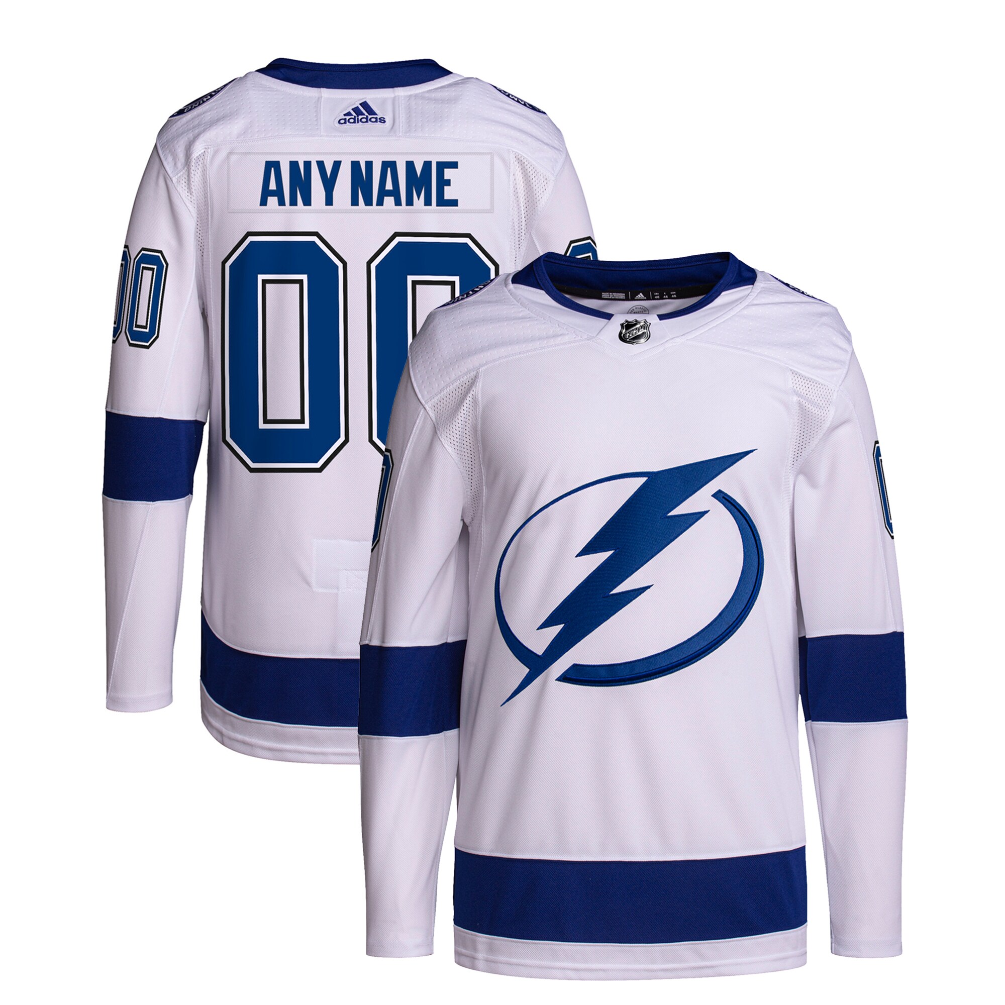 Tampa Bay Lightning adidas Away Primegreen Authentic Custom Jersey - White