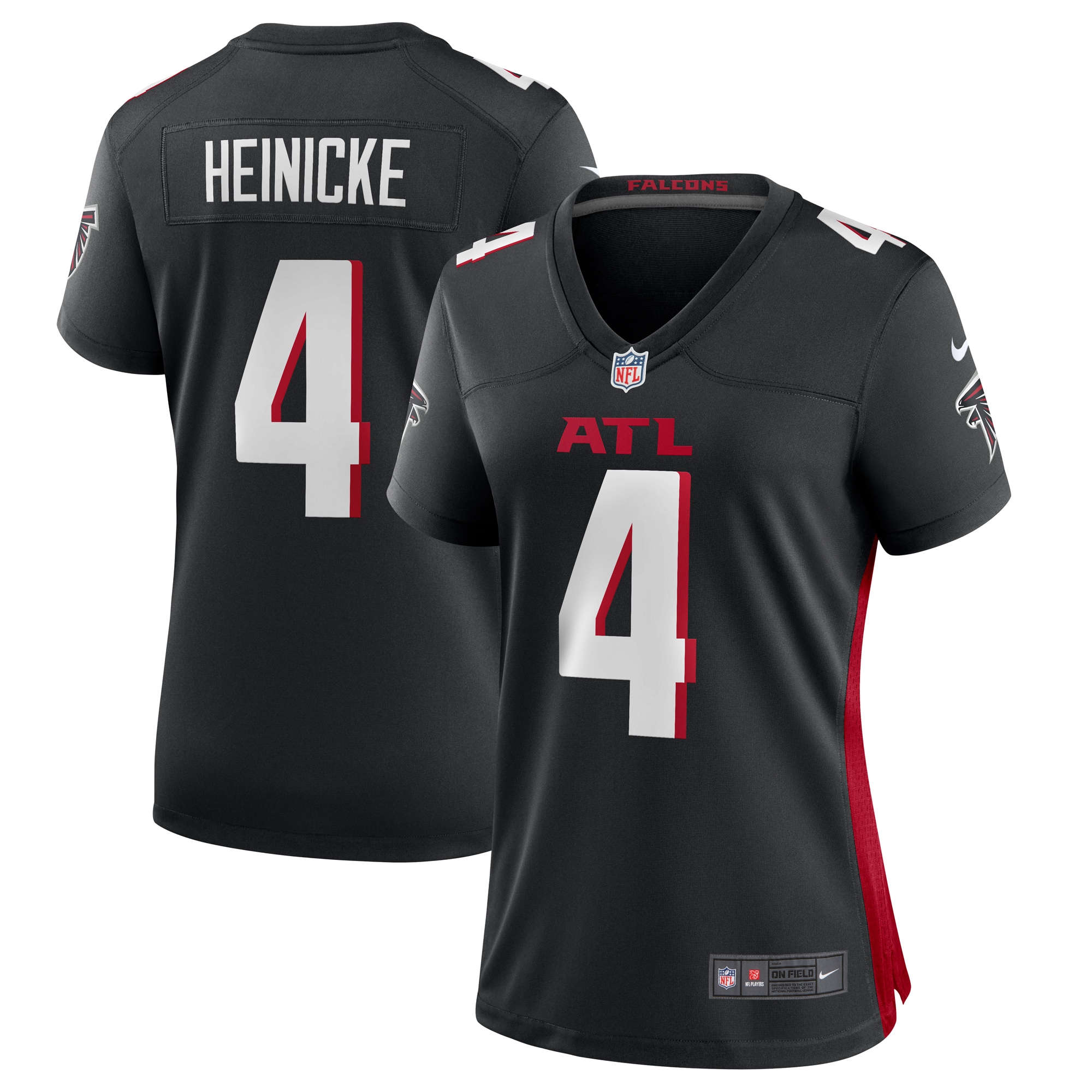 Taylor Heinicke Atlanta Falcons Women's Game Player Jersey - Black