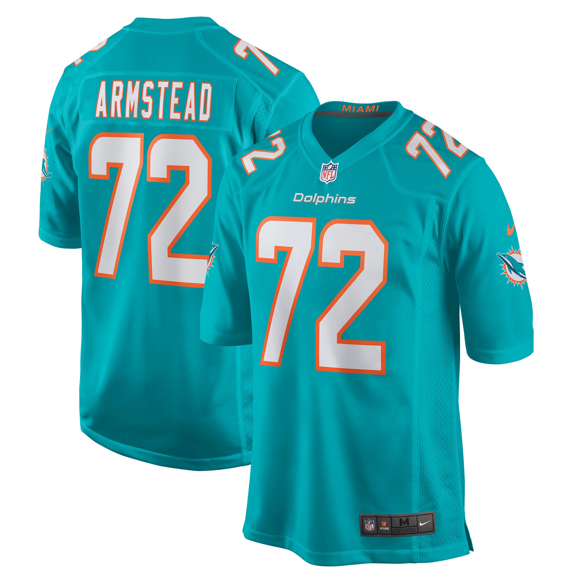 Terron Armstead Miami Dolphins Game Jersey - Aqua