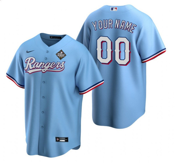 Texas Rangers 2023 World Series City Connect Stitched Men Custom Jersey - Blue
