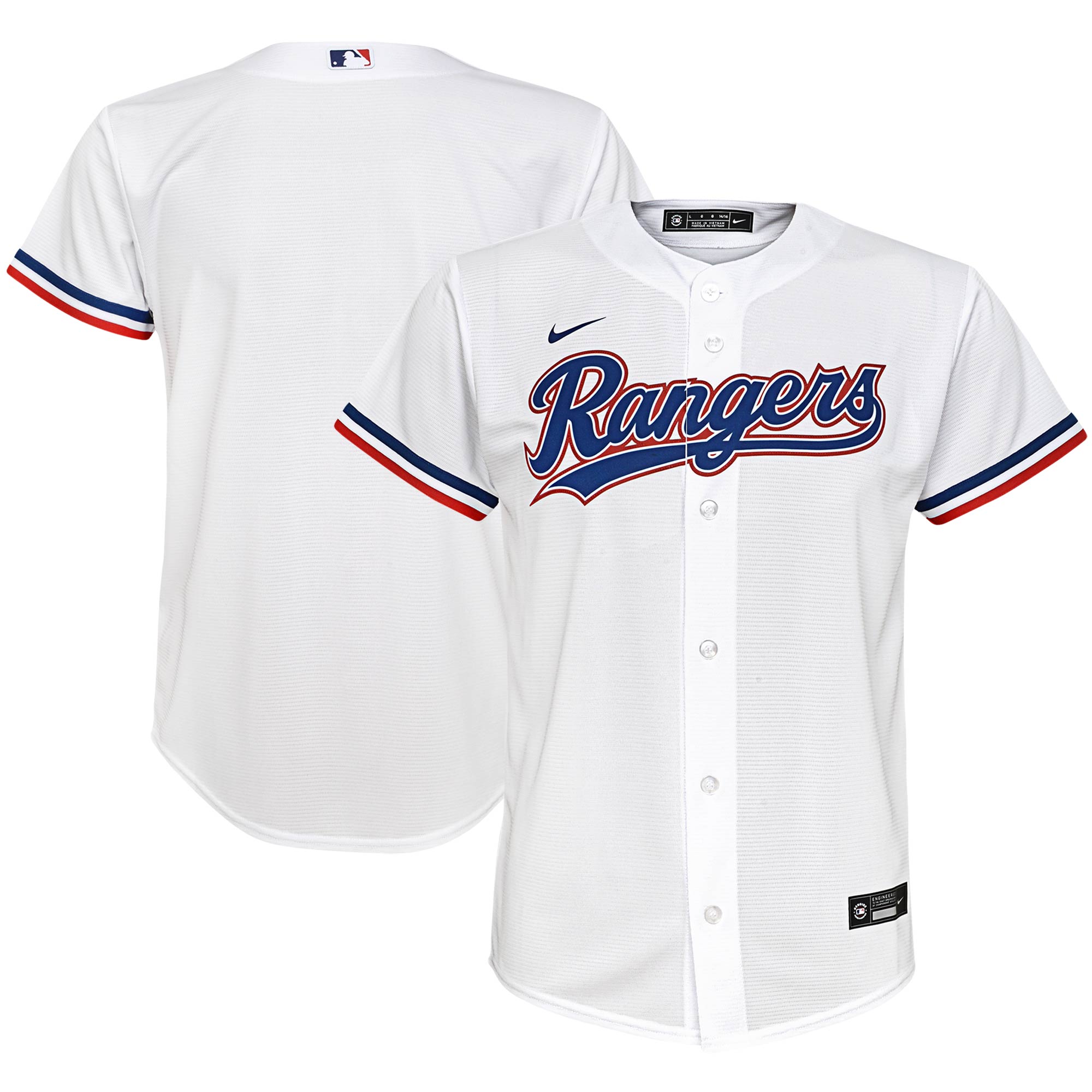 Texas Rangers Youth Home Replica Team Jersey - White