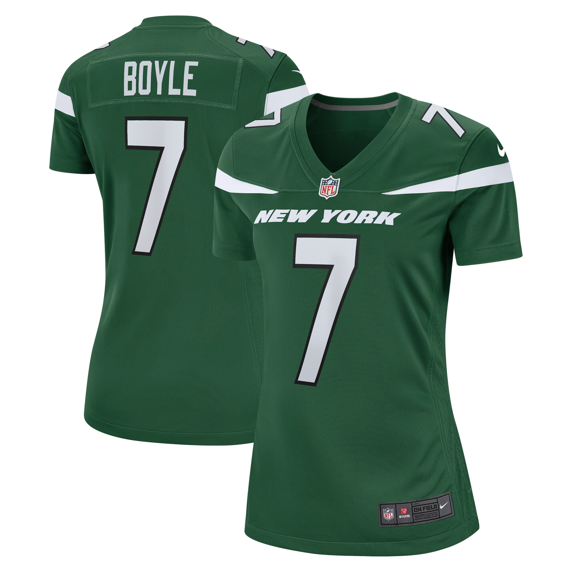 Tim Boyle New York Jets Women's Game Jersey - Gotham Green