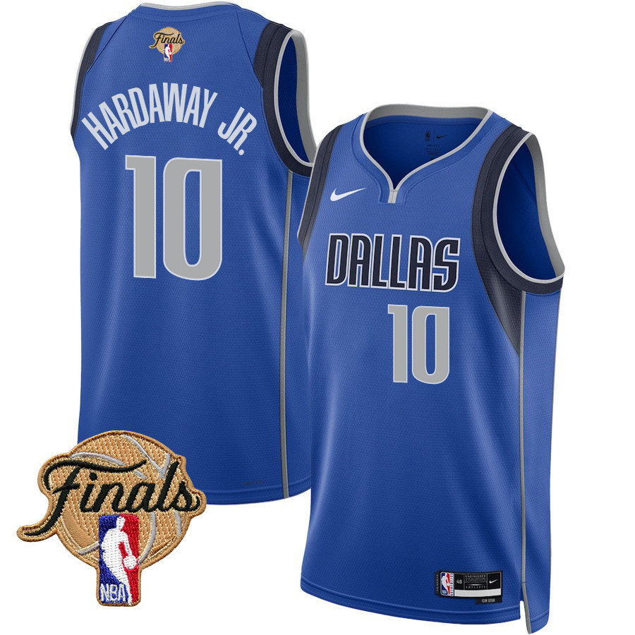 Tim Hardaway Jr. 10 Dallas Mavericks 2024 FINALS PATCH Swingman Jersey - Icon Edition - Blue