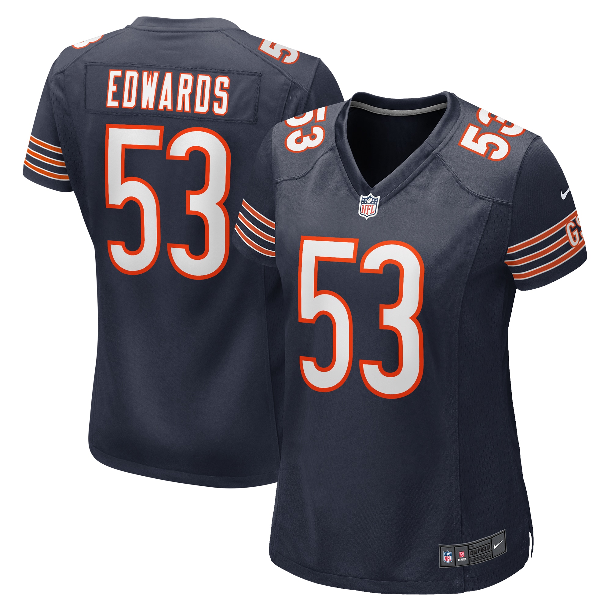 TJ Edwards Chicago Bears Women's Game Player Jersey - Navy