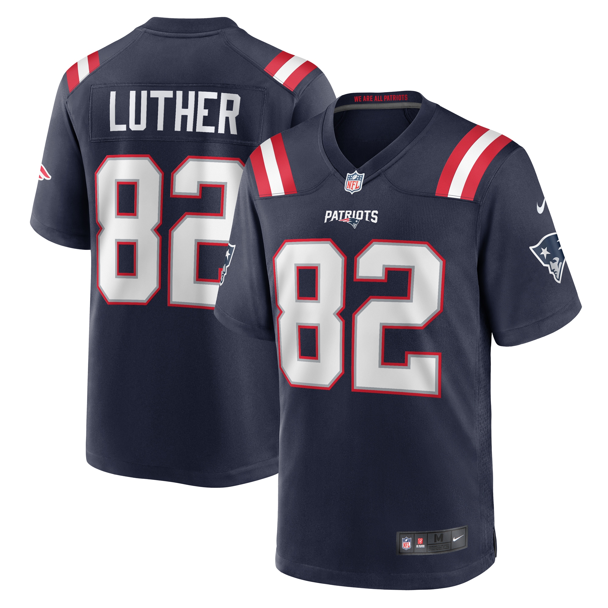 T.J. Luther New England Patriots Team Game Jersey - Navy