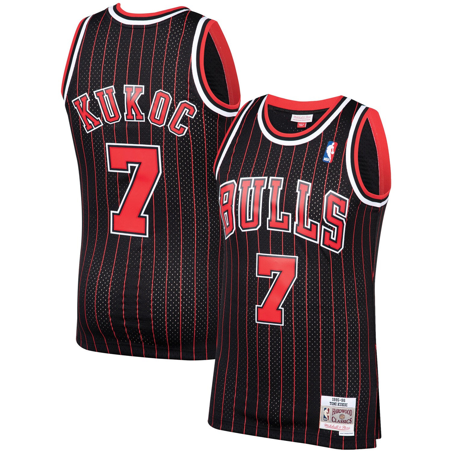 Toni Kukoc Chicago Bulls Mitchell & Ness 1995\/96 Hardwood Classics Swingman Jersey - Black
