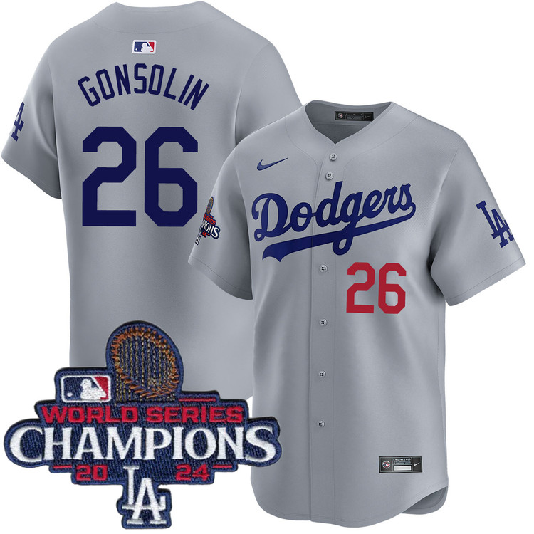 Tony Gonsolin Los Angeles Dodgers Alternate Road Limited World Series Champions Jersey