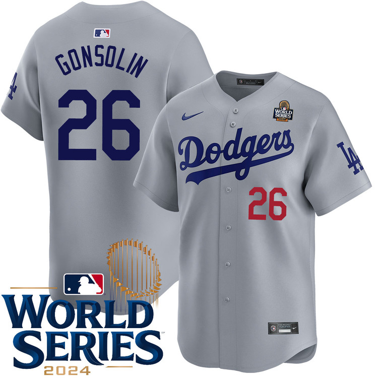 Tony Gonsolin Los Angeles Dodgers Alternate Road Limited World Series Jersey