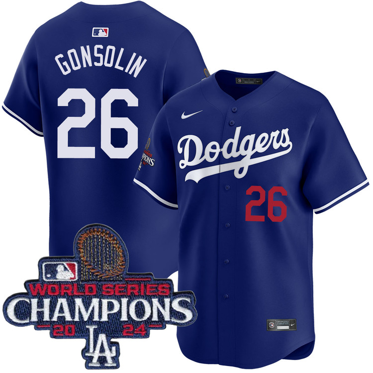 Tony Gonsolin Los Angeles Dodgers Alternate Royal Limited World Series Champions Jersey