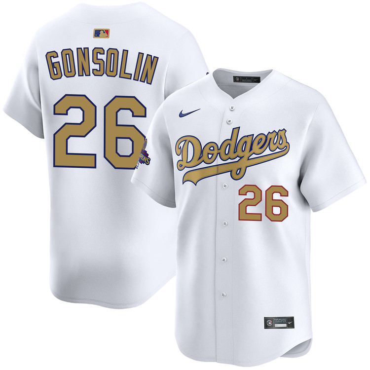Tony Gonsolin Los Angeles Dodgers Home 2025 Gold Collection Limited Jersey