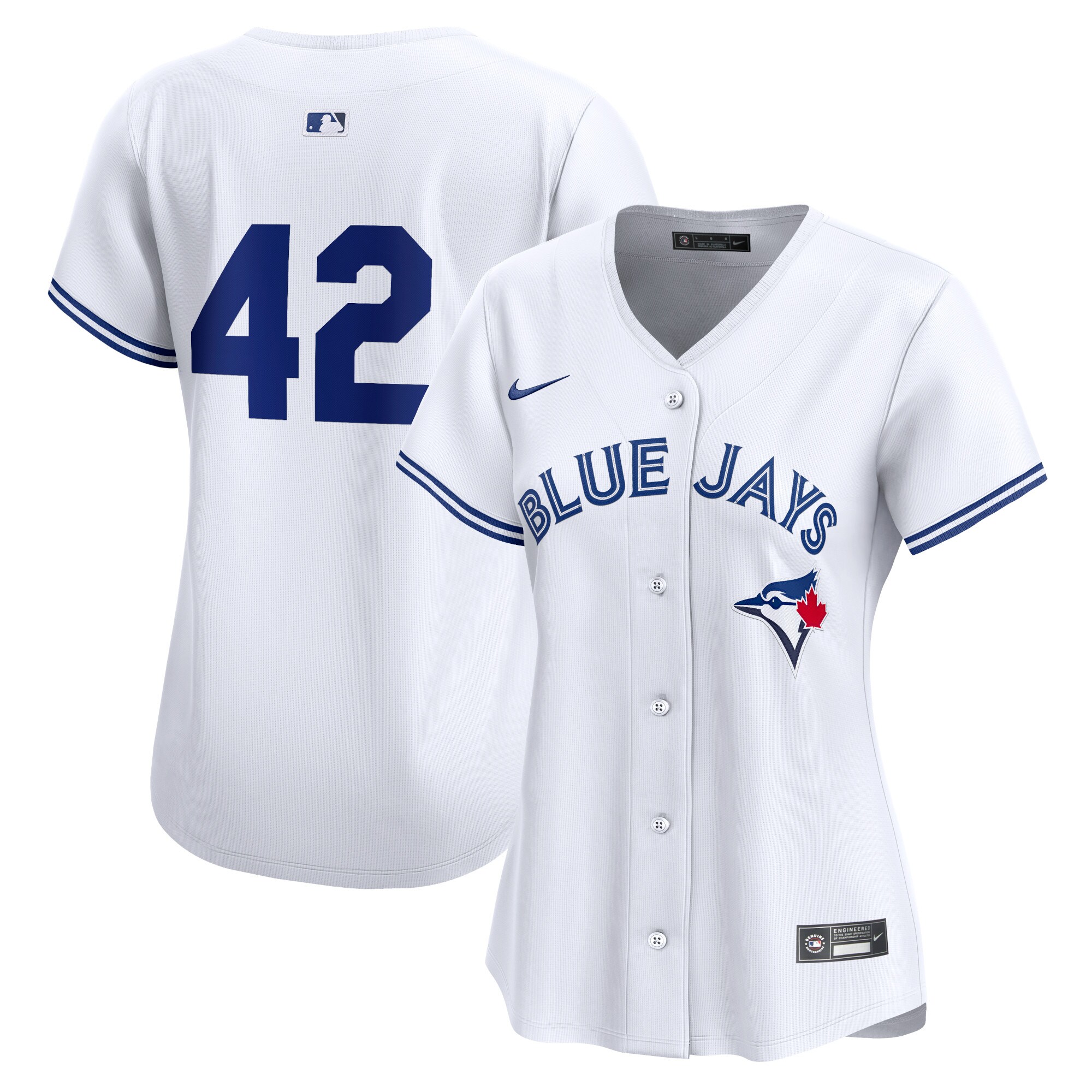 Toronto Blue Jays Women's 2024 Jackie Robinson Day Home Limited Jersey\u00c2\u00a0\u00e2\u20ac\u201c White