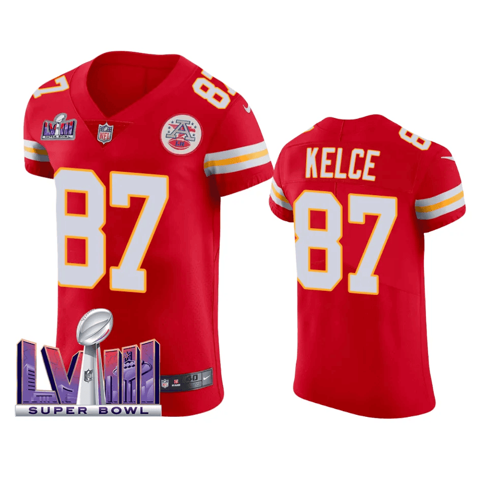 Travis Kelce 87 Kansas City Chiefs Super Bowl LVIII Vapor Elite Jersey