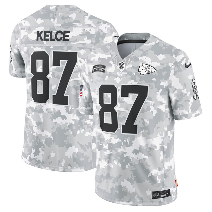 Travis Kelce Kansas City Chiefs 2024 Salute to Service Limited Jersey - Arctic Camo