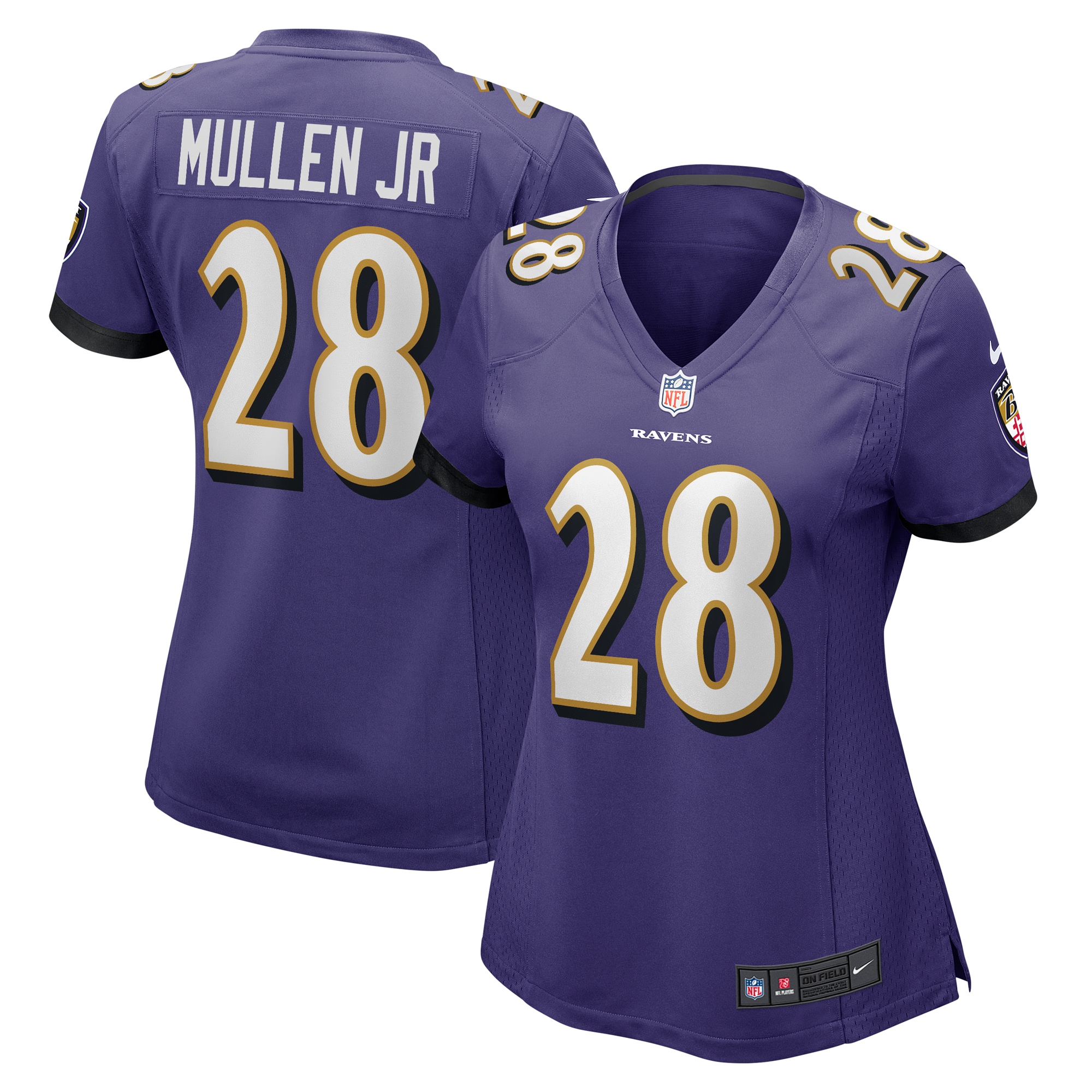 Trayvon Mullen Jr. Baltimore Ravens Women's Team Game Jersey - Purple
