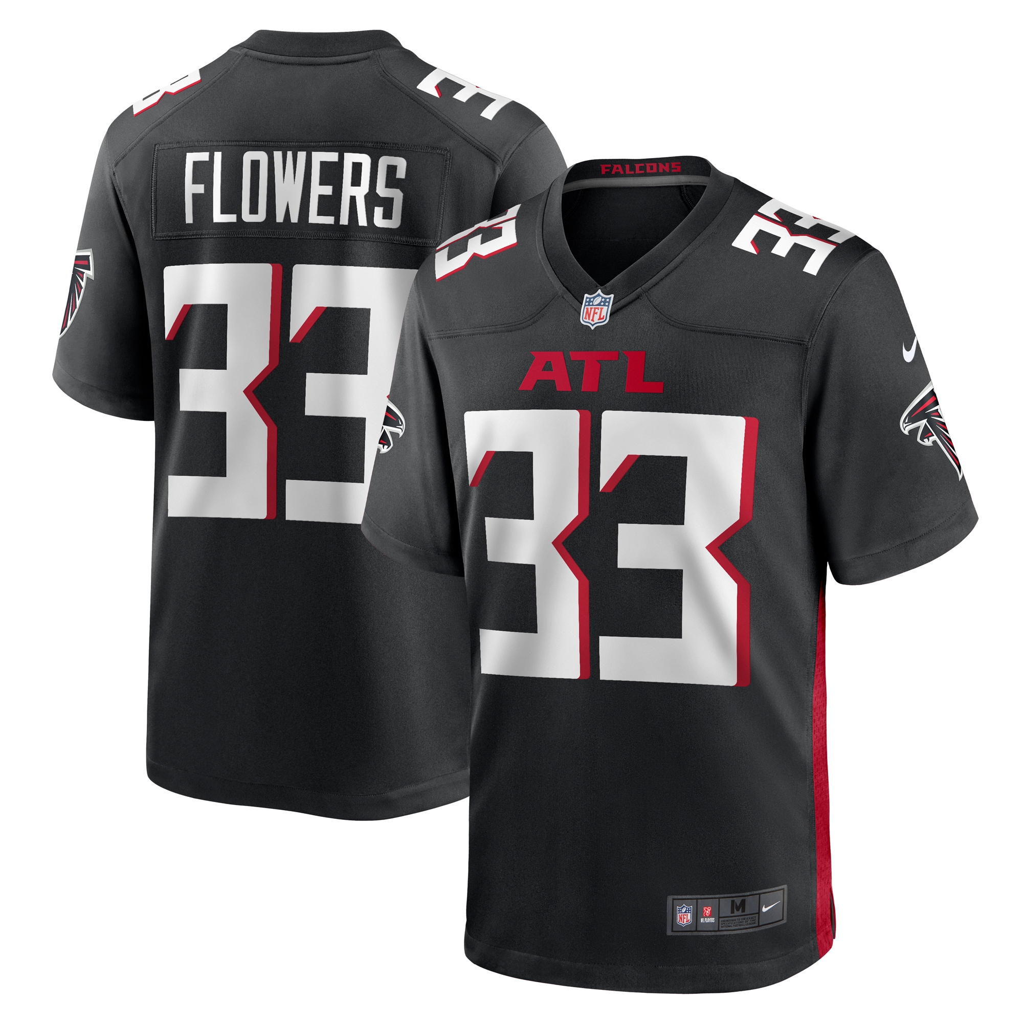 Tre Flowers Atlanta Falcons Team Game Jersey - Black