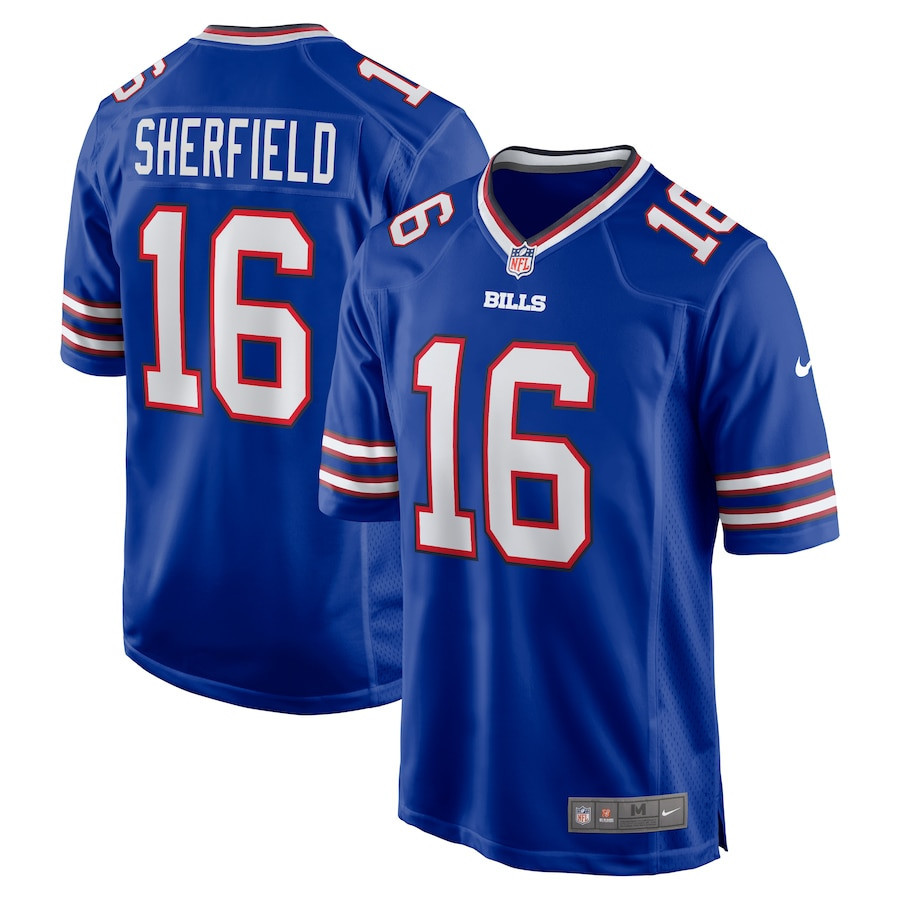 Trent Sherfield 16 Buffalo Bills Men Game Jersey - Royal