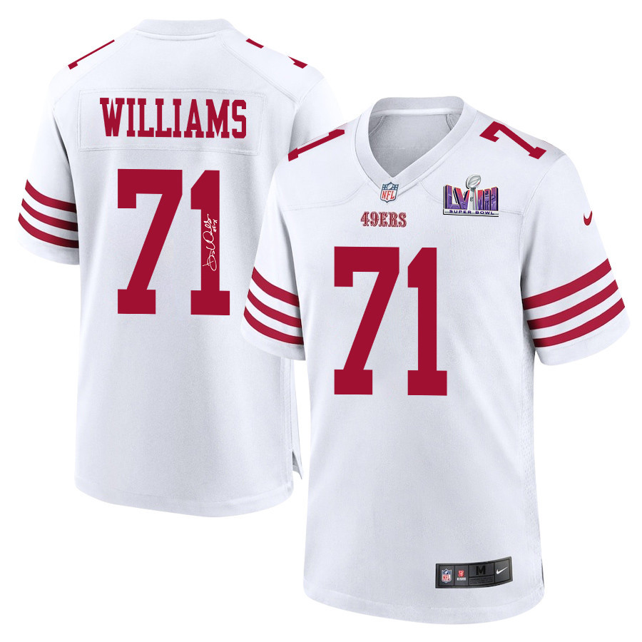 Trent Williams 71 Signed San Francisco 49ers Super Bowl LVIII Game Men Jersey - White