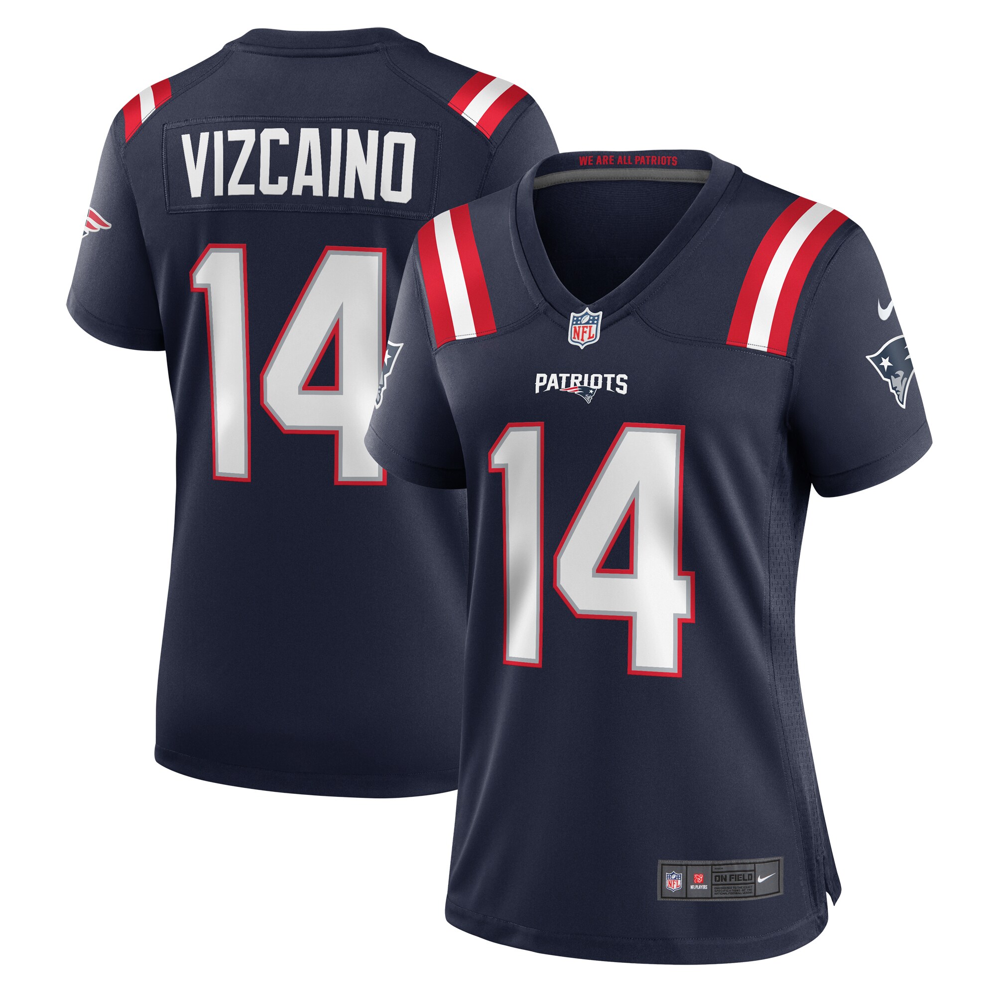 Tristan Vizcaino New England Patriots Women's Home Game Player Jersey - Navy