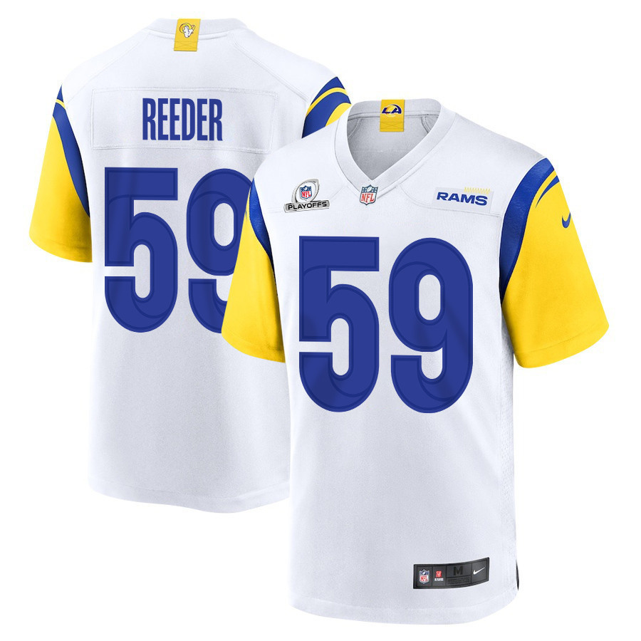 Troy Reeder 59 Los Angeles Rams 2023 Playoffs Patch Game Men Jersey - White