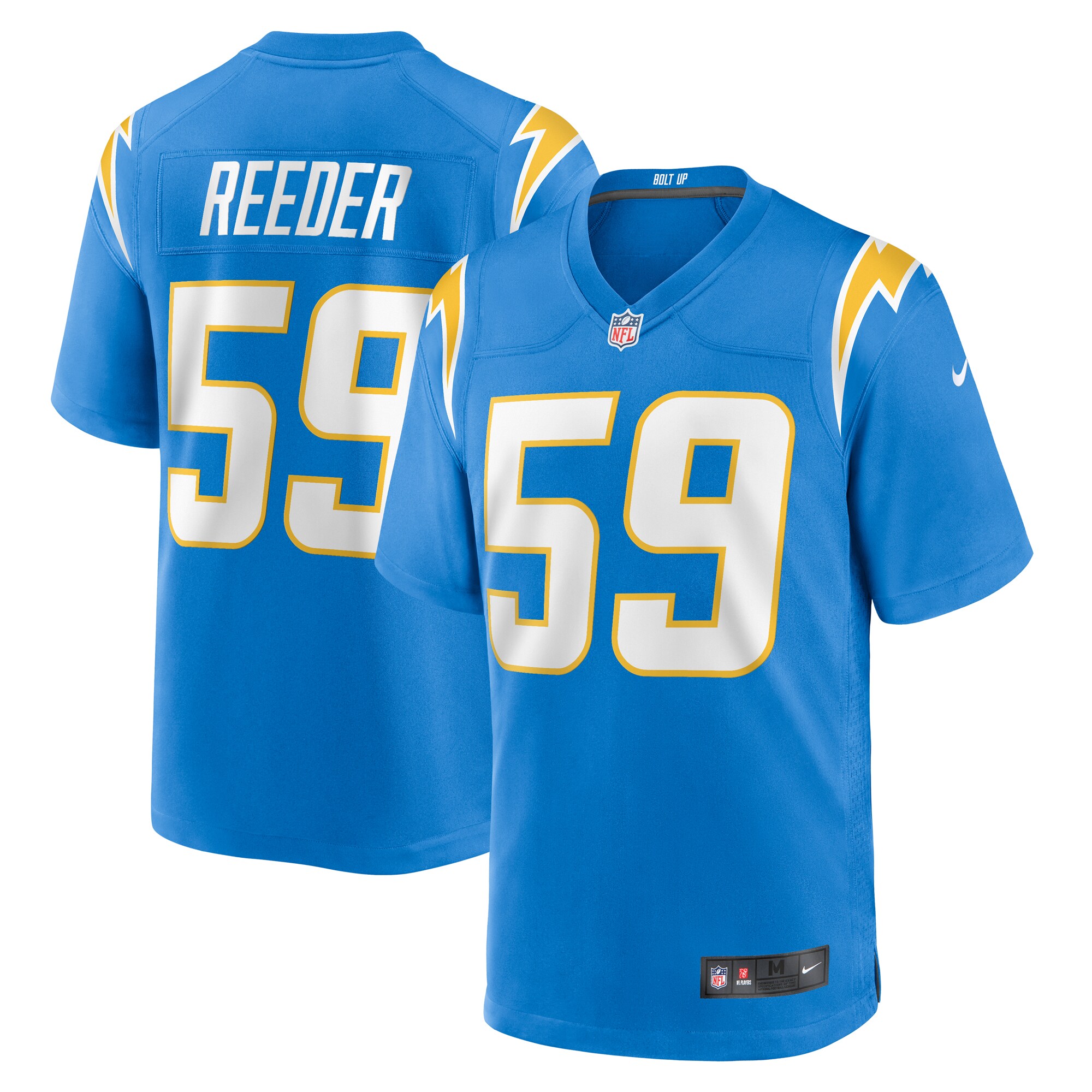 Troy Reeder Los Angeles Chargers Team Game Jersey - Powder Blue