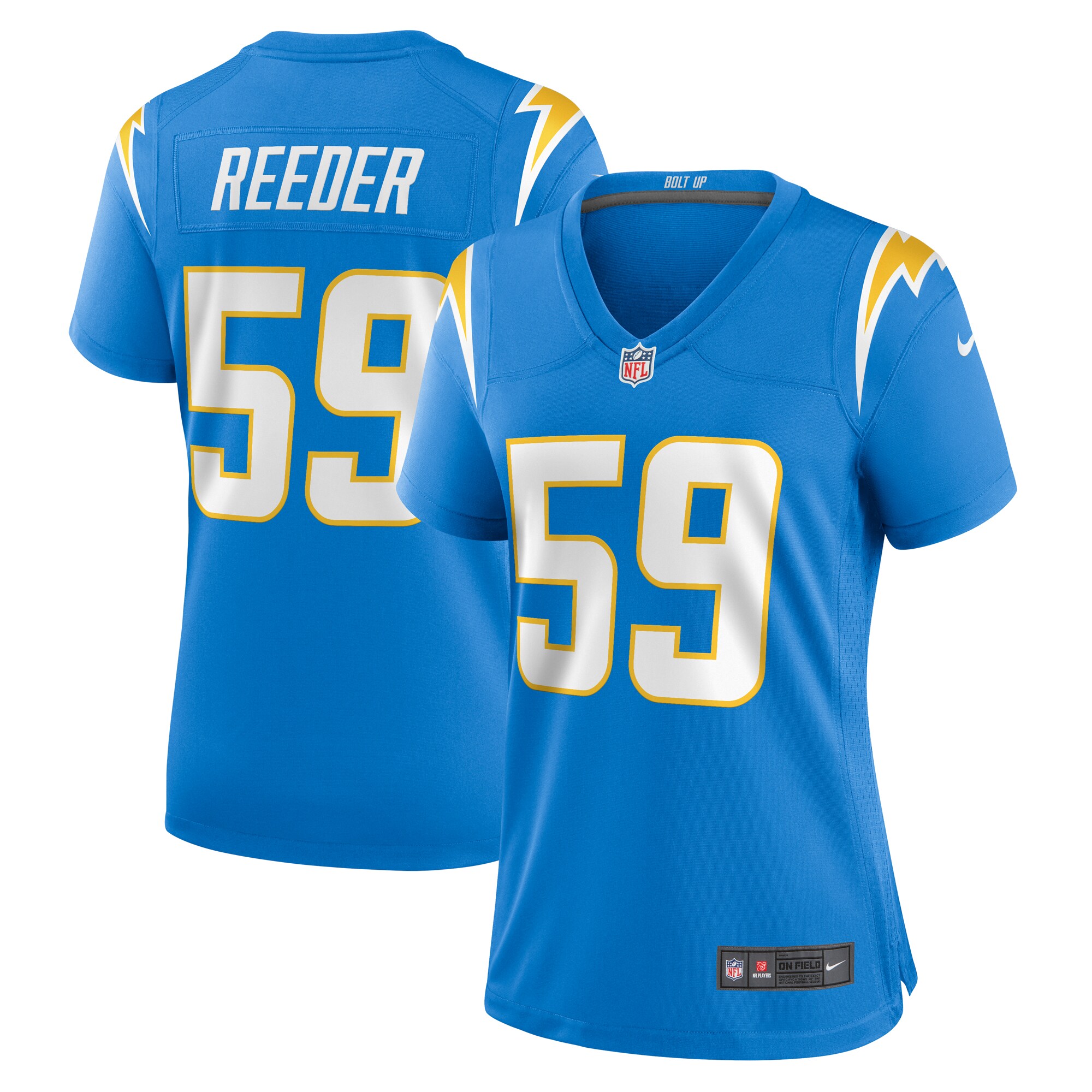 Troy Reeder Los Angeles Chargers Women's Team Game Jersey - Powder Blue